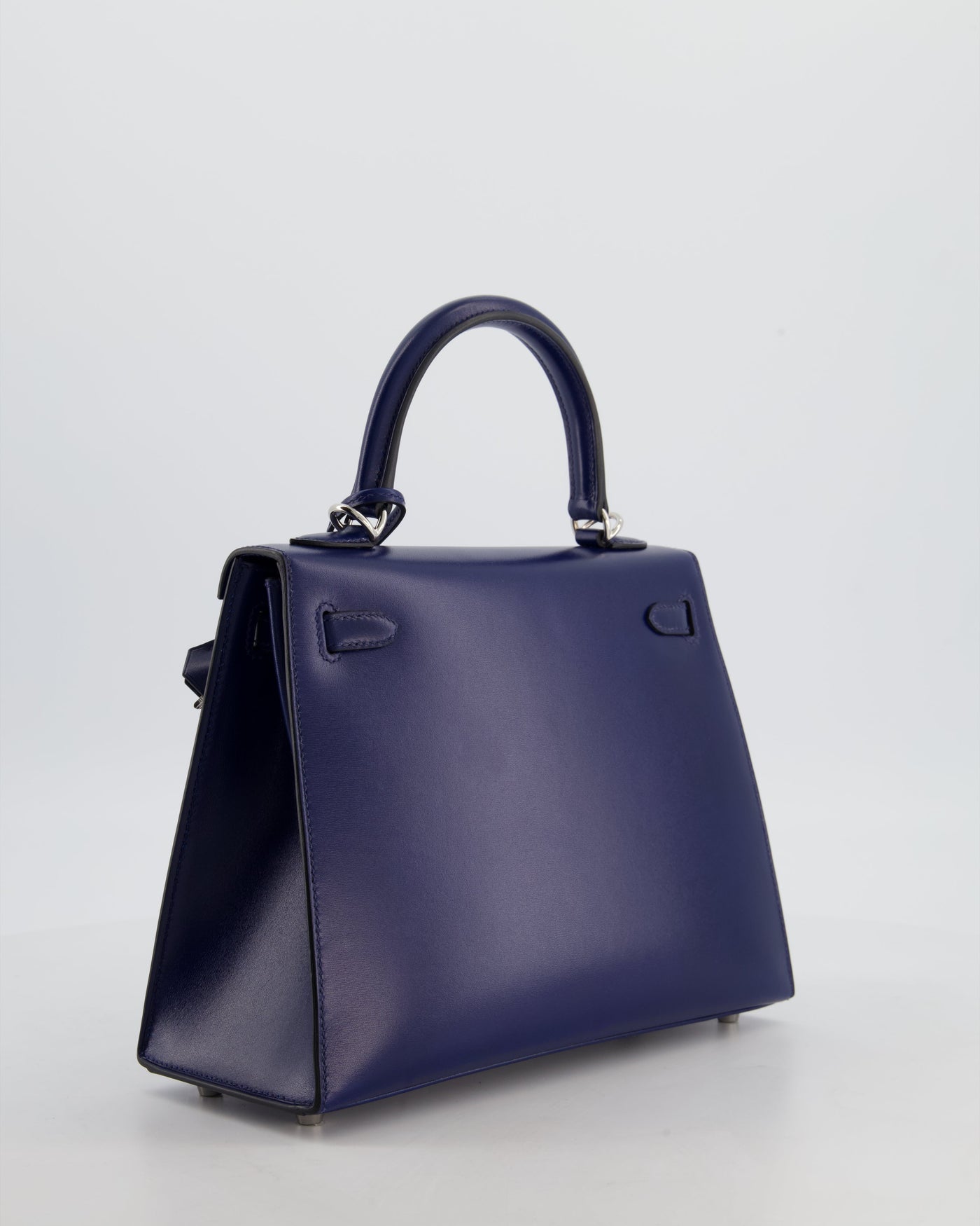 *RARE* Hermes Kelly 25 Sellier Bag in Bleu Saphir Box Leather with Palladium Hardware - Product Image 7