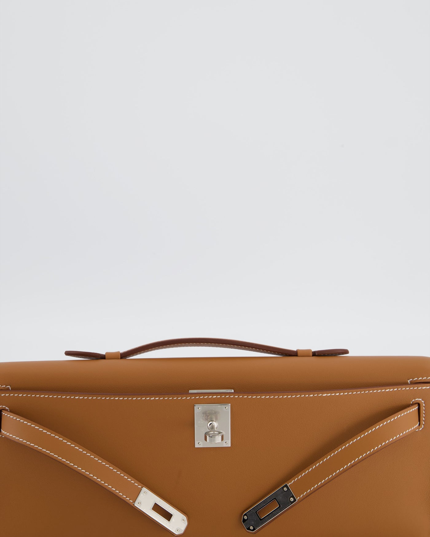 *HOT & RARE* Hermes Kelly Cut Bag in Gold Swift Leather with Palladium Hardware in Gold