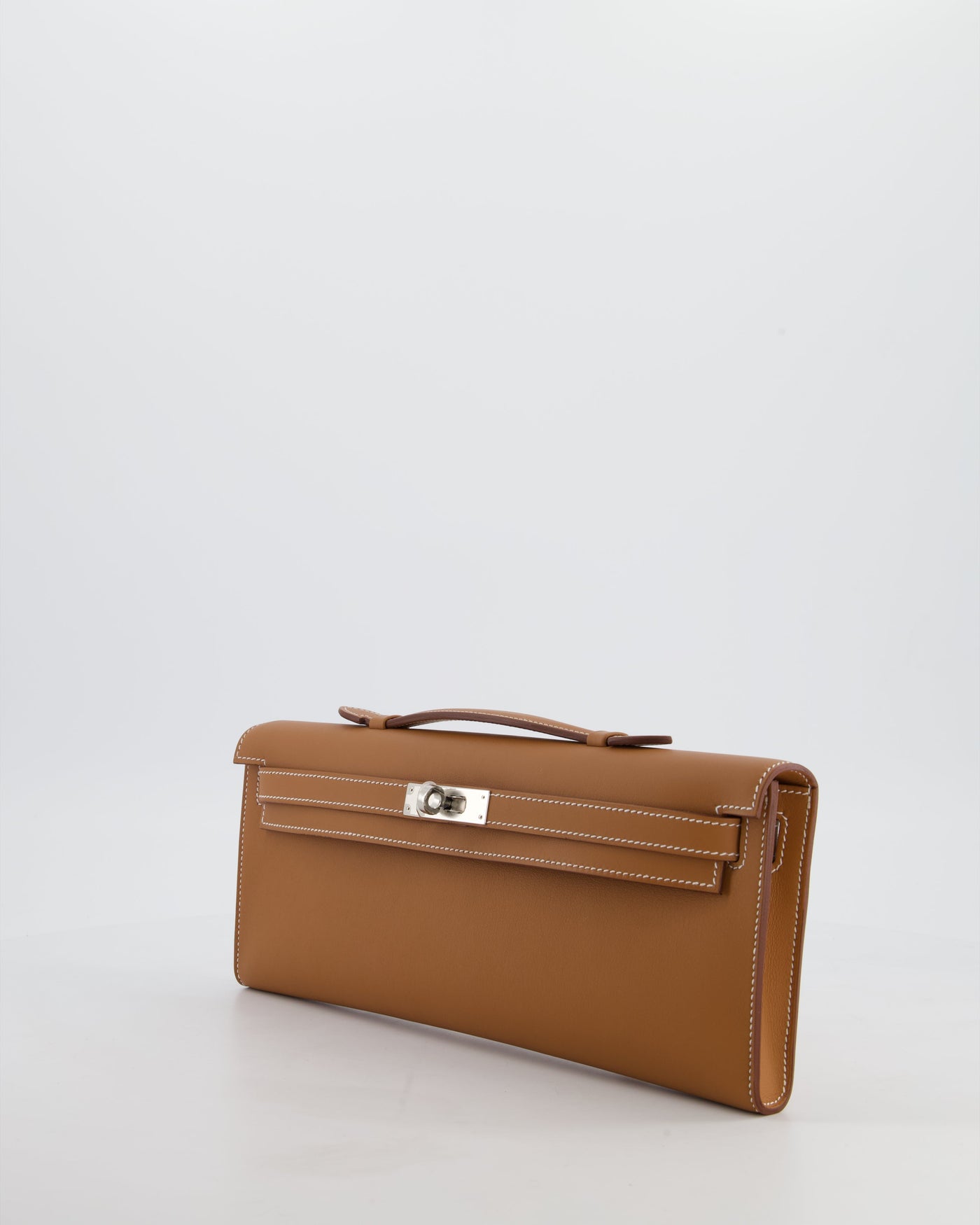 *HOT & RARE* Hermes Kelly Cut Bag in Gold Swift Leather with Palladium Hardware in Gold