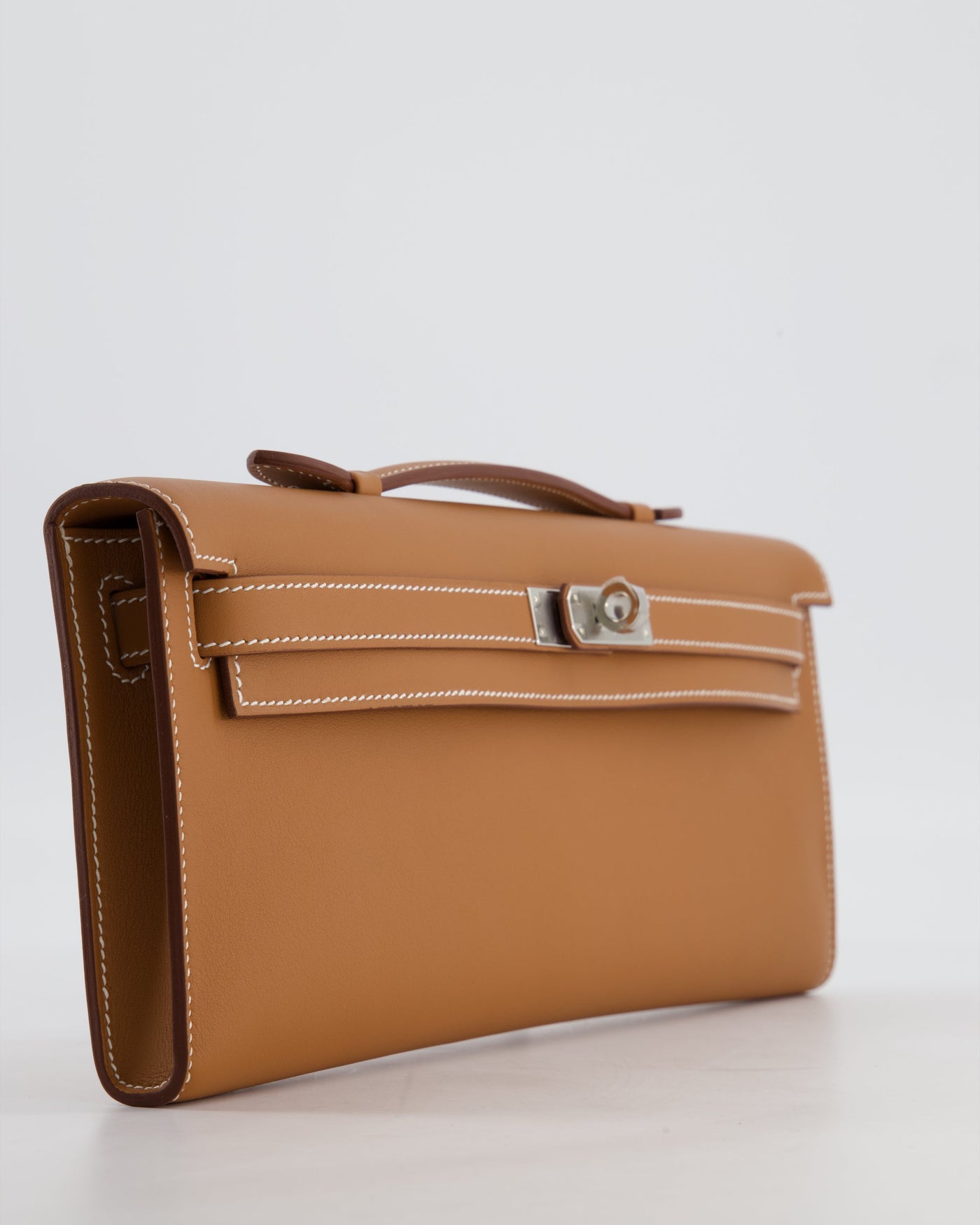 *HOT & RARE* Hermes Kelly Cut Bag in Gold Swift Leather with Palladium Hardware in Gold