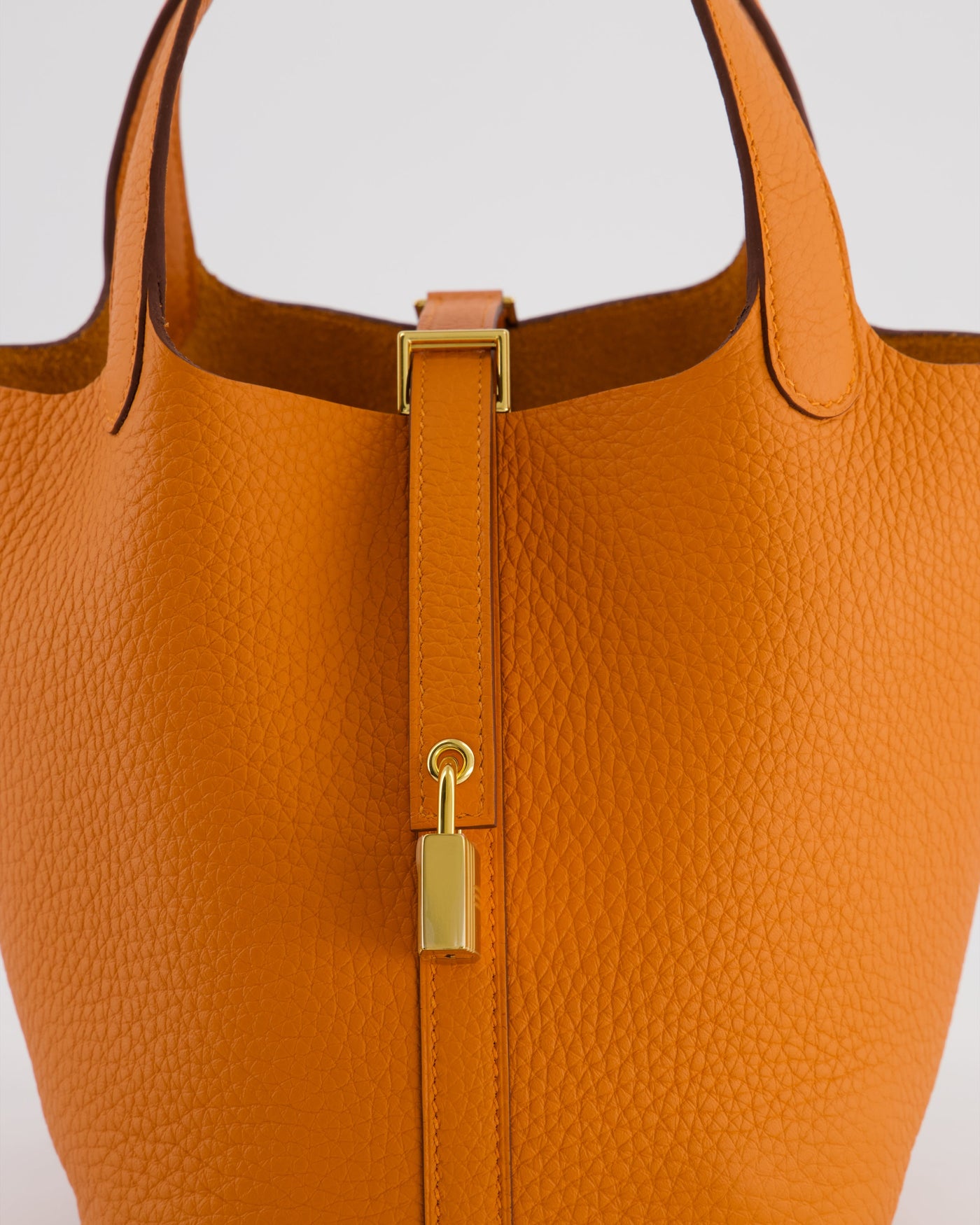 Hermes Picotin Lock 18 Bag in Orange H Taurillon Clemence Leather with Gold Hardware - Product Image 13