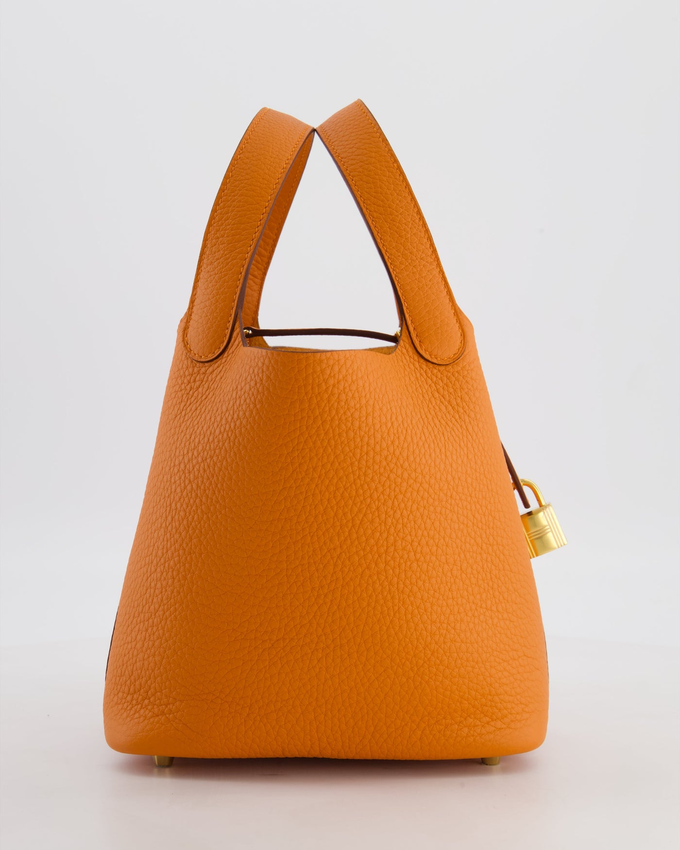 Hermes Picotin Lock 18 Bag in Orange H Taurillon Clemence Leather with Gold Hardware - Product Image 3