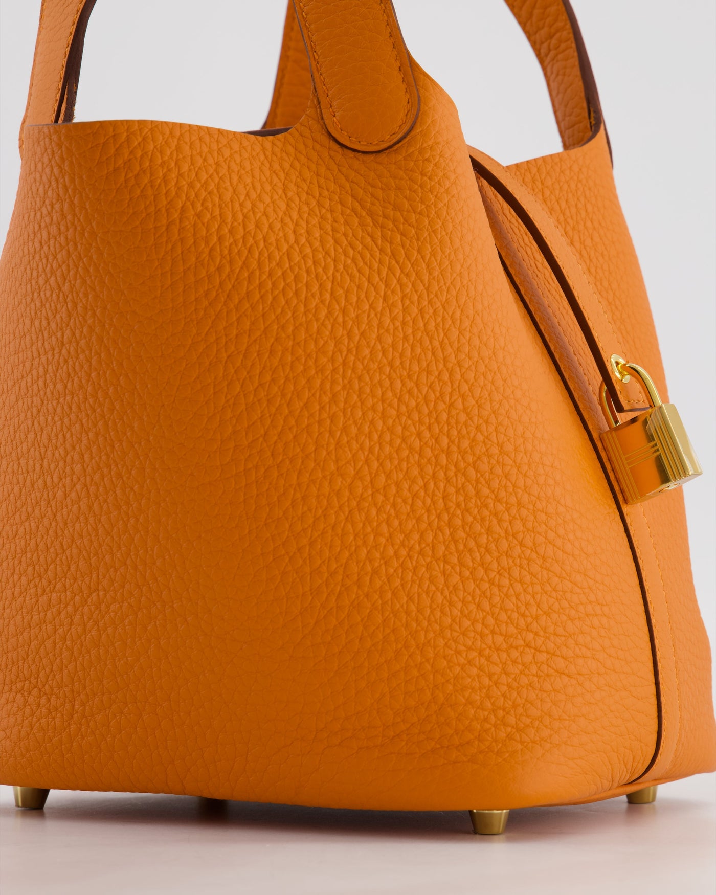 Hermes Picotin Lock 18 Bag in Orange H Taurillon Clemence Leather with Gold Hardware - Product Image 9