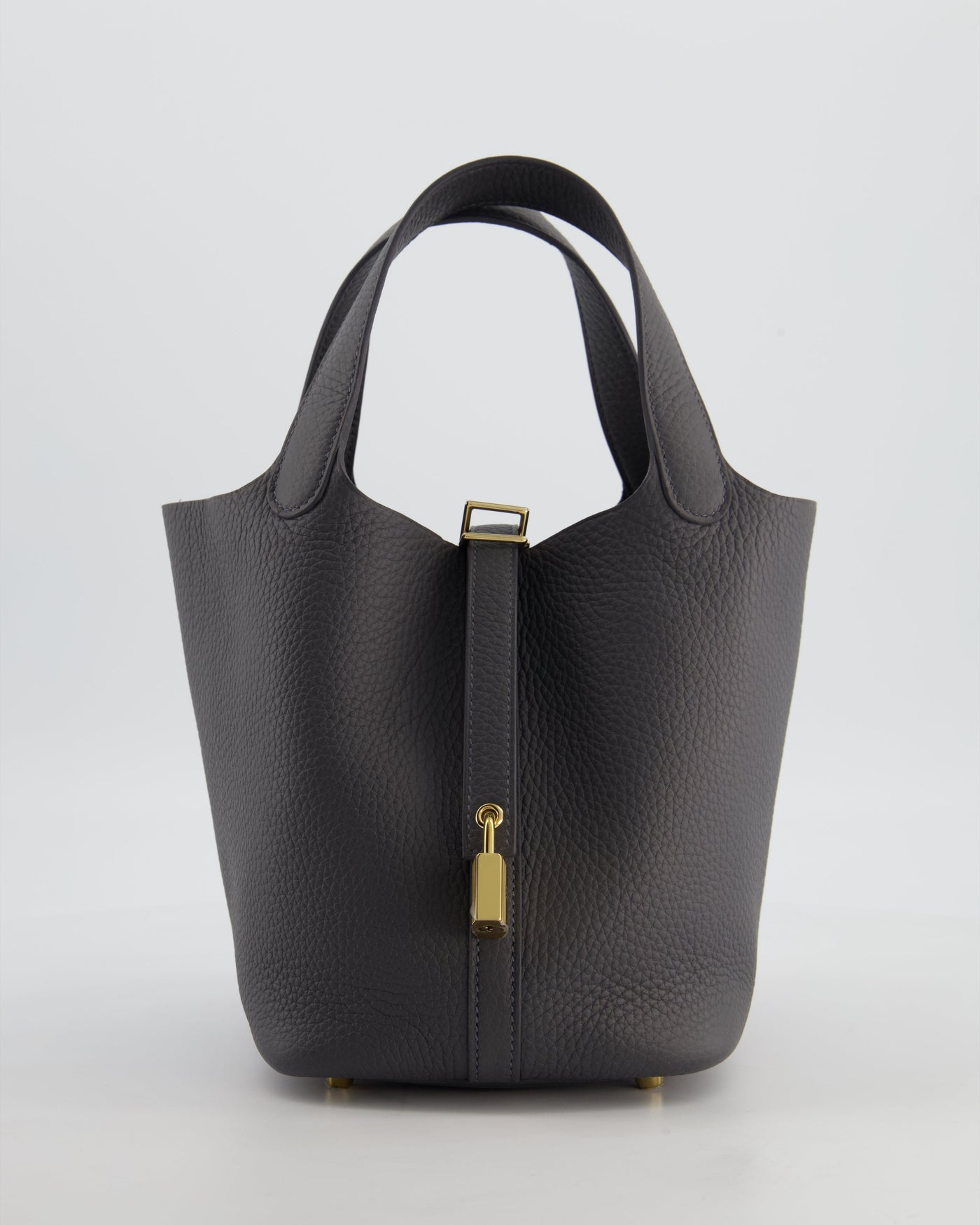 Hermes Picotin Lock 18 Bag in Ardoise Clemence Leather with Permabrass Hardware | Studio Nafay