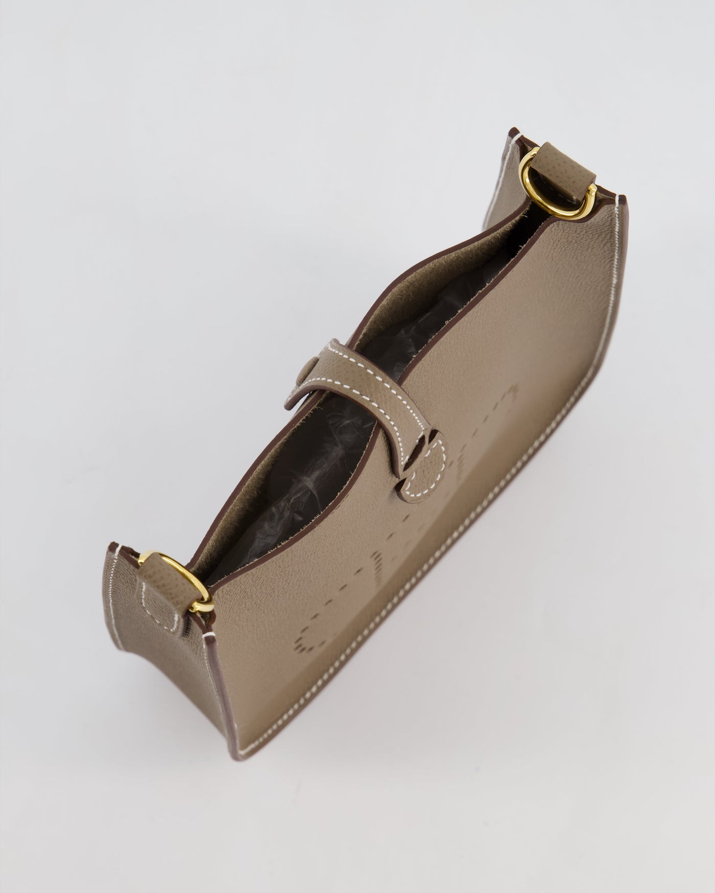 Hermes Mini Evelyne Sellier Bag in Etoupe Epsom Leather with Gold Hardware - Product Image 16