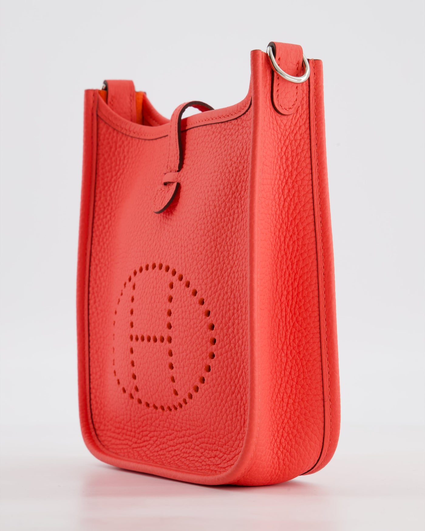 Hermes Mini Evelyne Bag in Rose Texas Clemence Leather with Palladium Hardware - Product Image 13