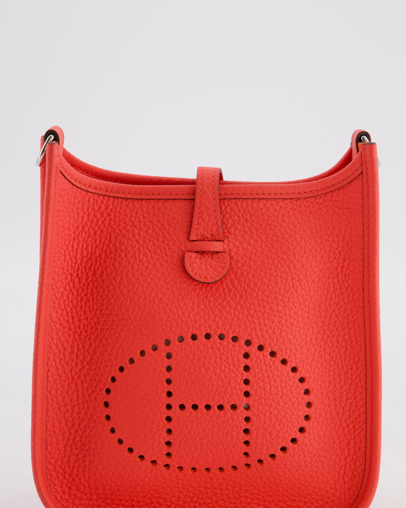 Hermes Mini Evelyne Bag in Rose Texas Clemence Leather with Palladium Hardware - Product Image 16