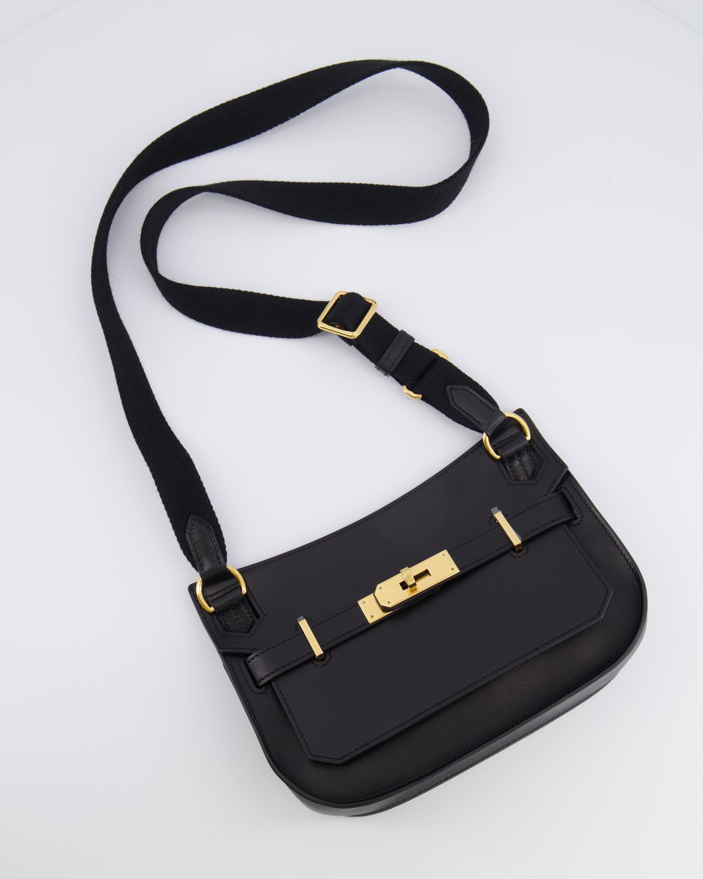 *RARE* Hermes Mini Jypsiere Crossbody Bag in Black Evergrain Leather with Gold Hardware - Product Image 2