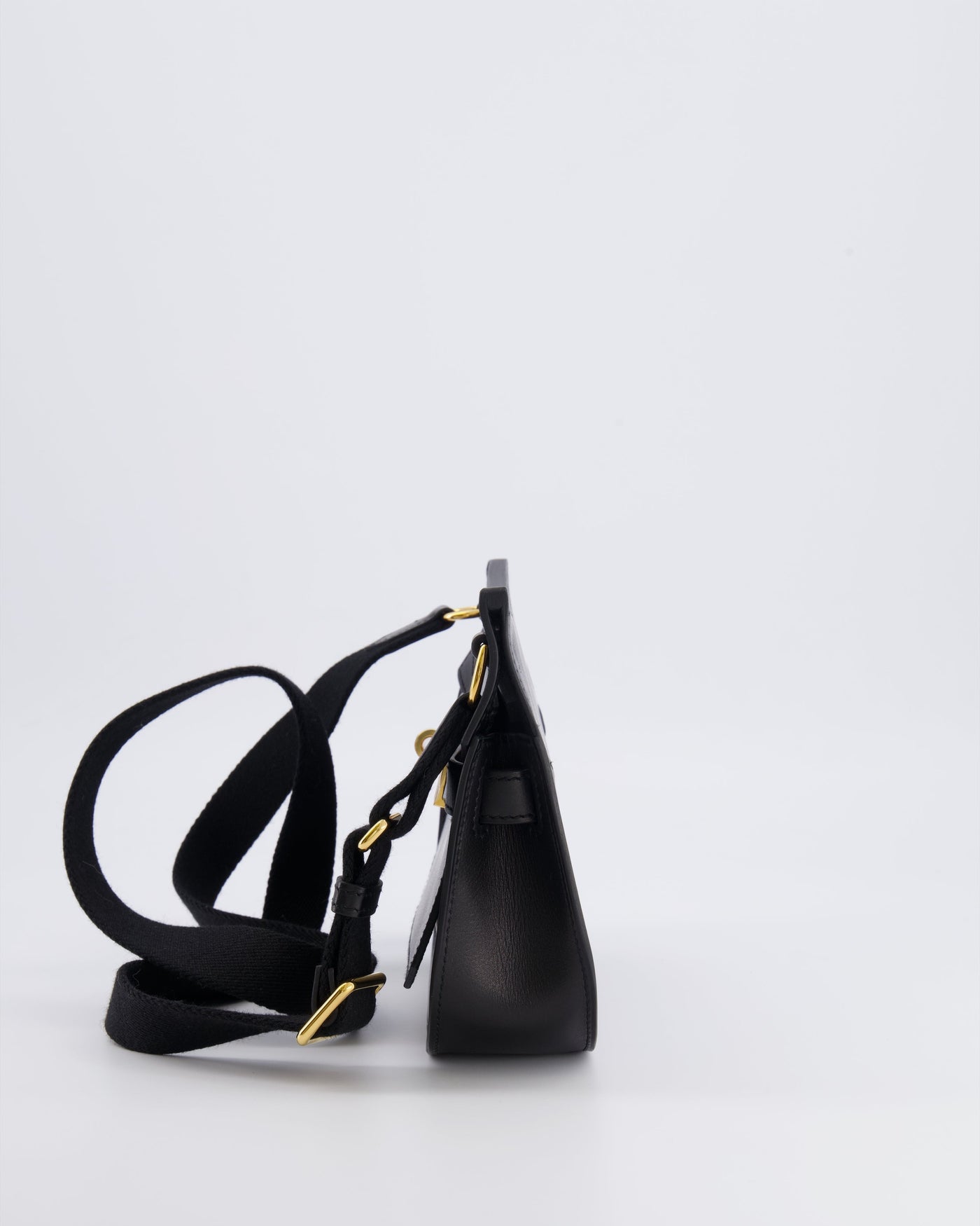 *RARE* Hermes Mini Jypsiere Crossbody Bag in Black Evergrain Leather with Gold Hardware - Product Image 8