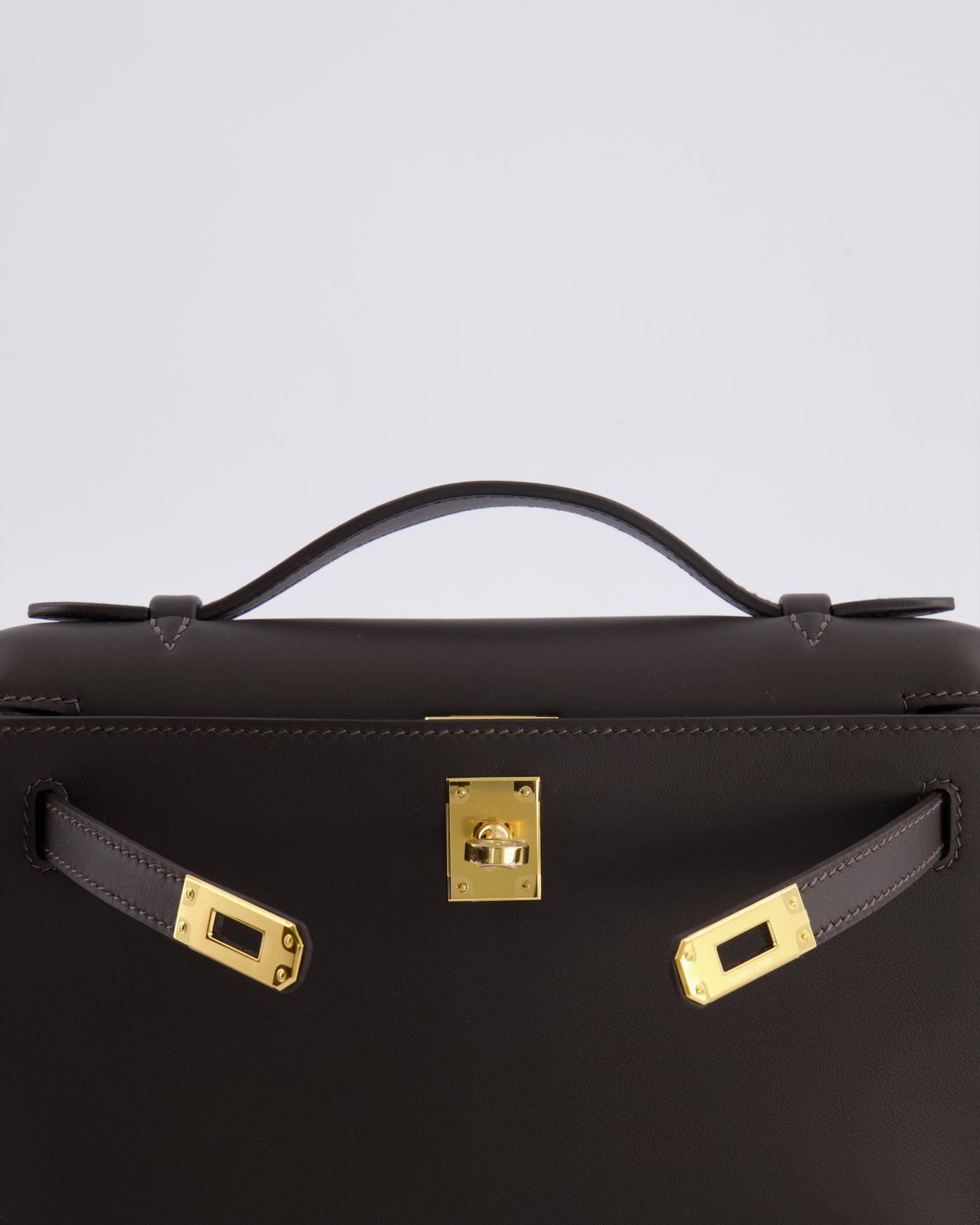 *RARE* Hermes Kelly Pochette Bag in Bai Brun Swift Leather with Gold Hardware - Product Image 14