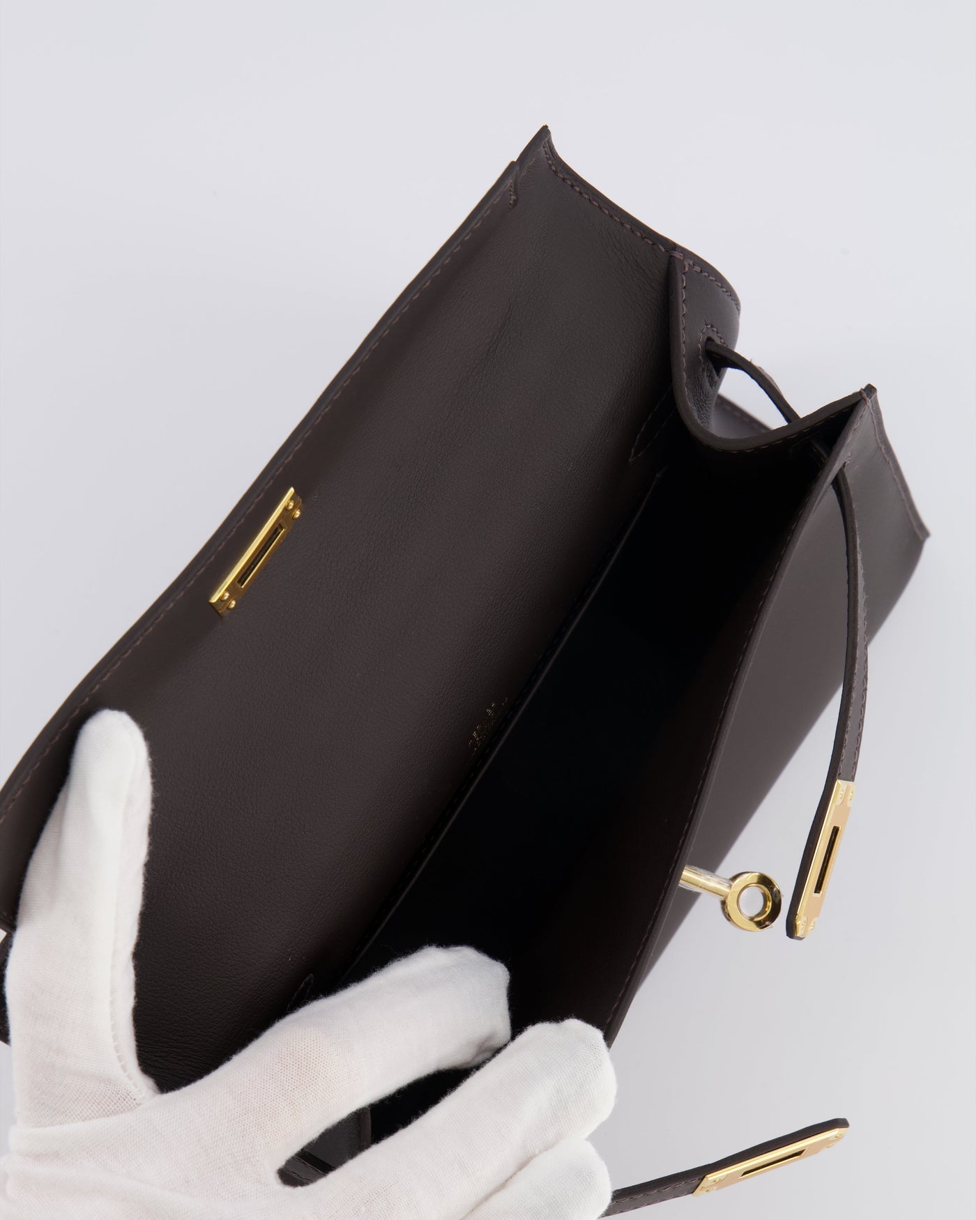 *RARE* Hermes Kelly Pochette Bag in Bai Brun Swift Leather with Gold Hardware - Product Image 20