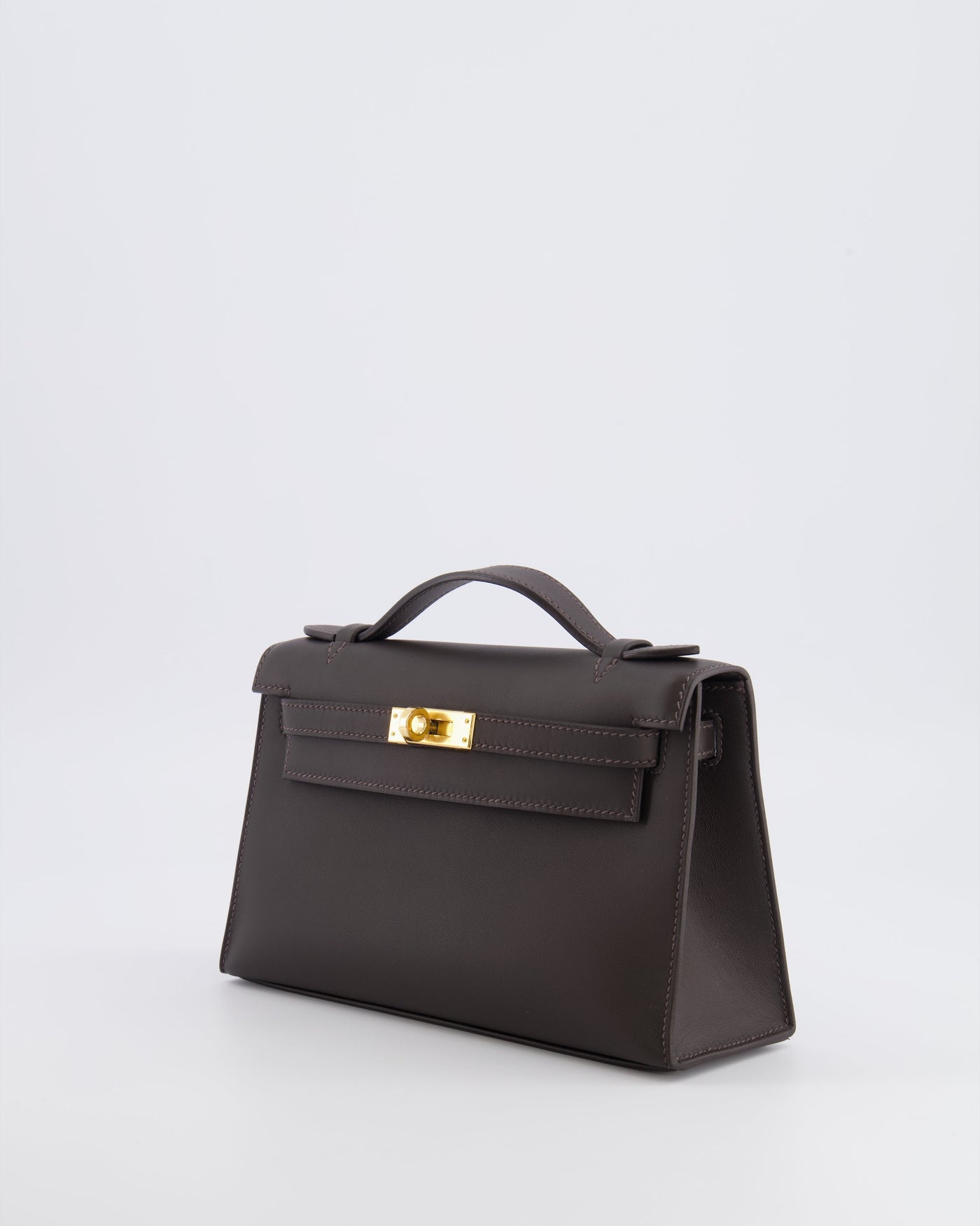 *RARE* Hermes Kelly Pochette Bag in Bai Brun Swift Leather with Gold Hardware - Product Image 8