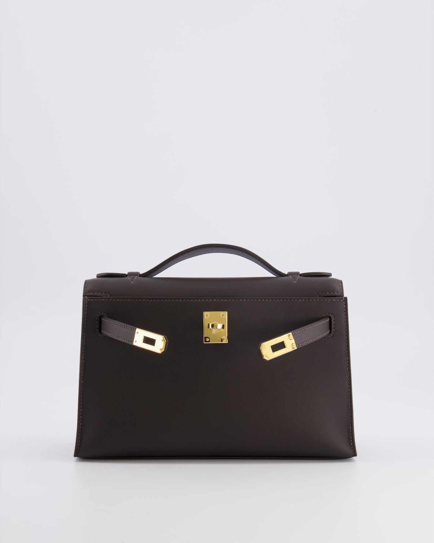 *RARE* Hermes Kelly Pochette Bag in Bai Brun Swift Leather with Gold Hardware - Product Image 16