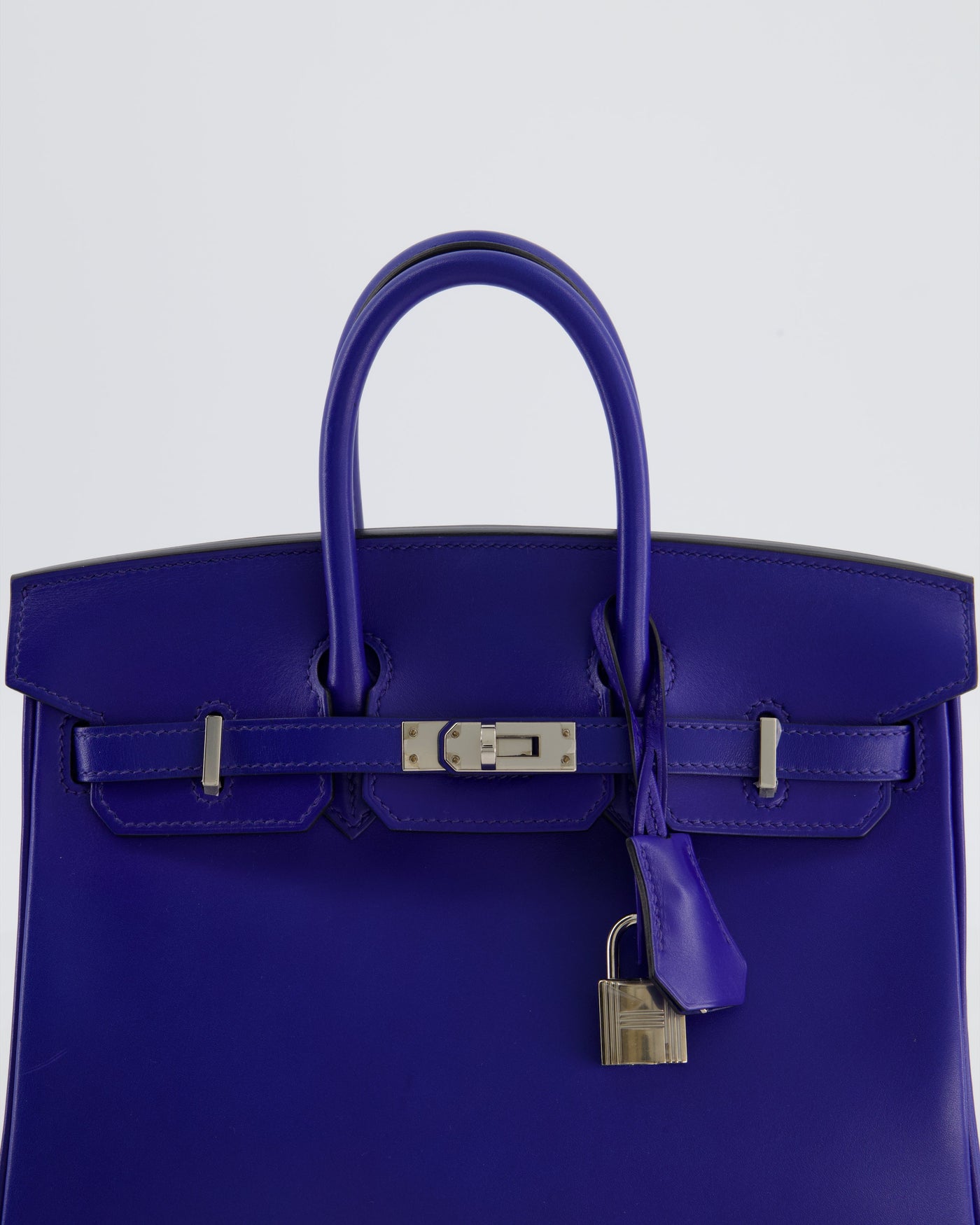 Hermes Birkin 25 Retourne Bag in Blue Electrique Tadelakt Leather with Palladium Hardware - Product Image 14