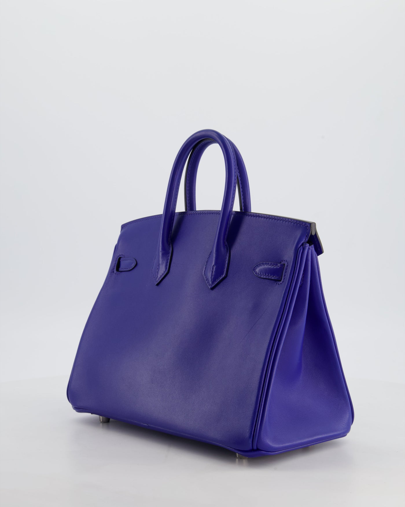 Hermes Birkin 25 Retourne Bag in Blue Electrique Tadelakt Leather with Palladium Hardware - Product Image 5