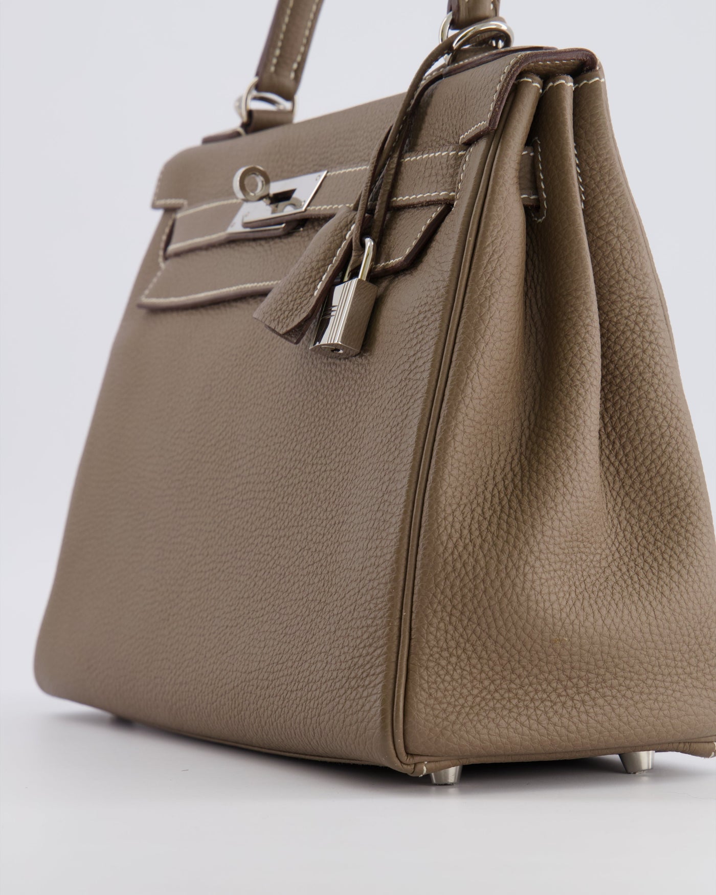 Hermes Kelly 28 Retourne Bag in Etoupe Togo Leather with Palladium Hardware - Product Image 13