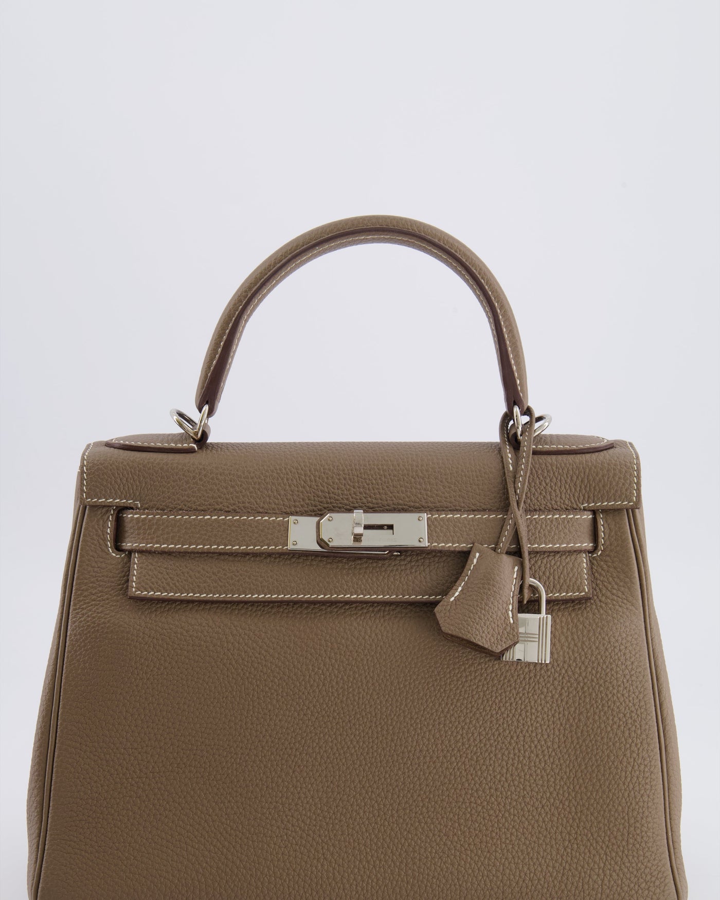 Hermes Kelly 28 Retourne Bag in Etoupe Togo Leather with Palladium Hardware - Product Image 10