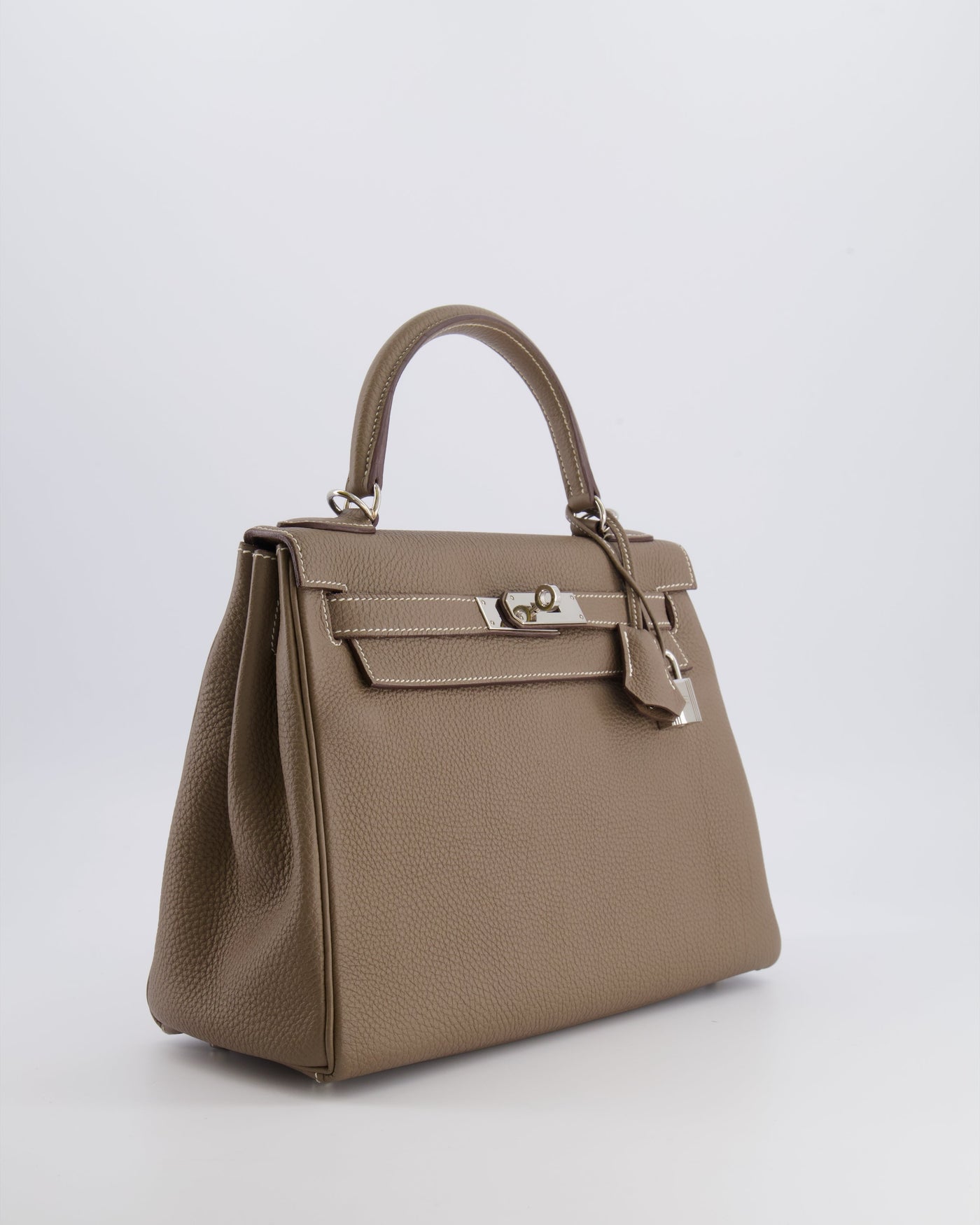 Hermes Kelly 28 Retourne Bag in Etoupe Togo Leather with Palladium Hardware - Product Image 4