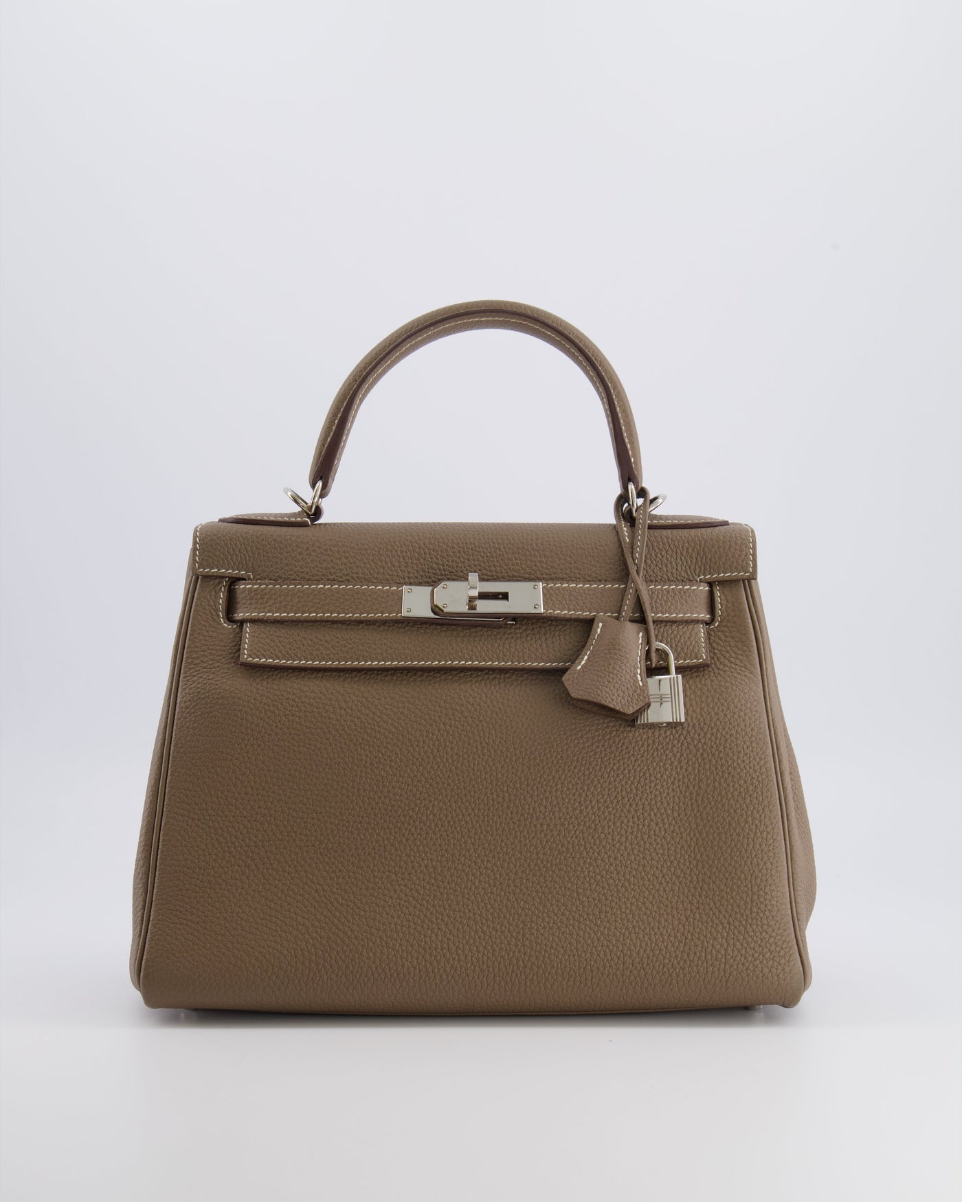 Hermes Kelly 28 Retourne Bag in Etoupe Togo Leather with Palladium Hardware - Product Image 2