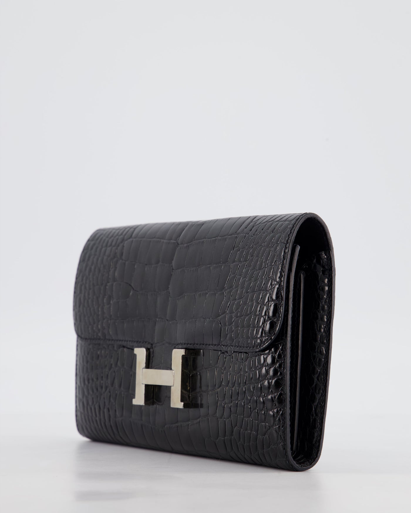 Hermes Constance Wallet in Noir Alligator with Palladium Hardware - Product Image 10