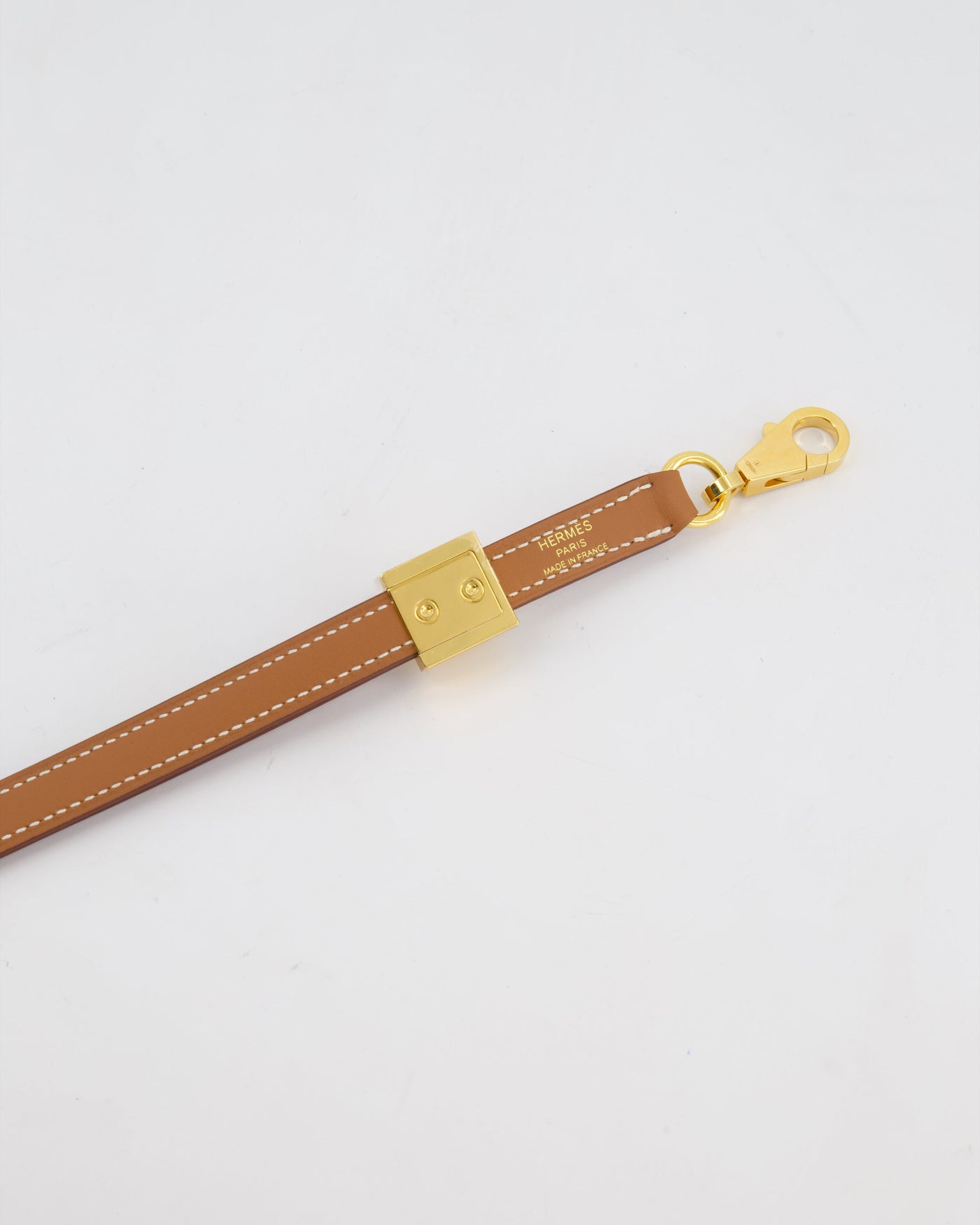 Hermes Medor Adjustable Bag Strap in Gold Swift Leather with Gold Hardware - Product Image 3