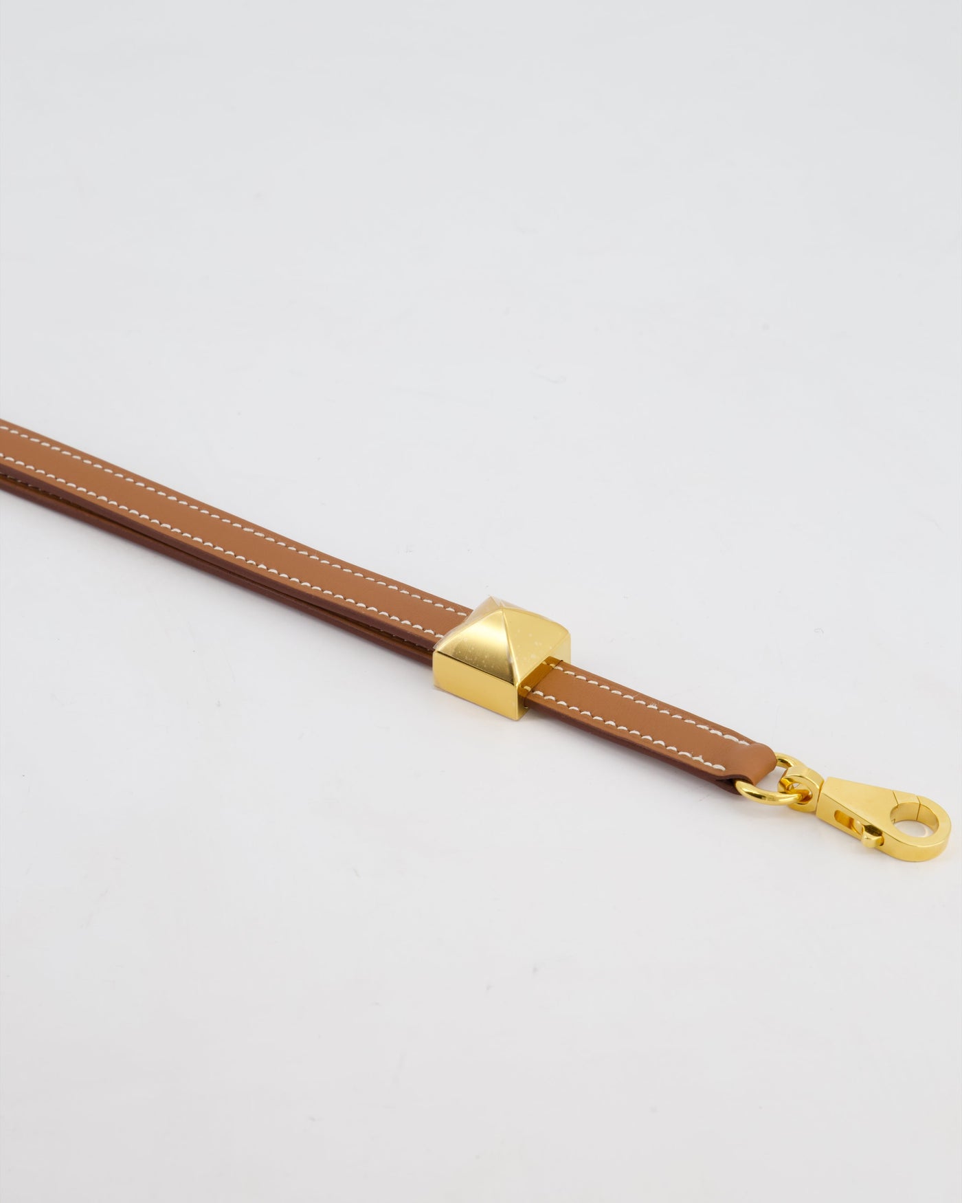 Hermes Medor Adjustable Bag Strap in Gold Swift Leather with Gold Hardware - Product Image 4