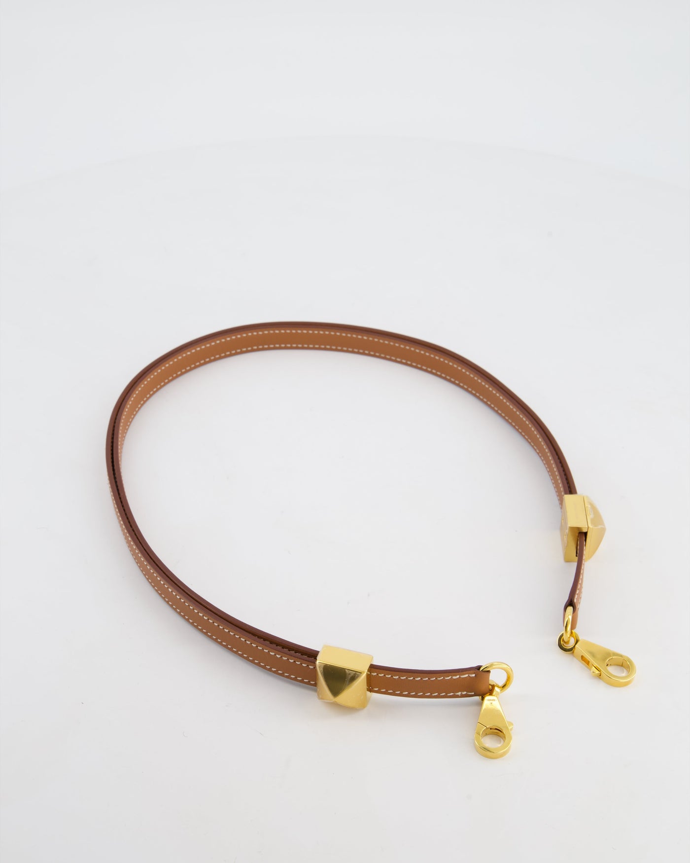 Hermes Medor Adjustable Bag Strap in Gold Swift Leather with Gold Hardware - Product Image 5