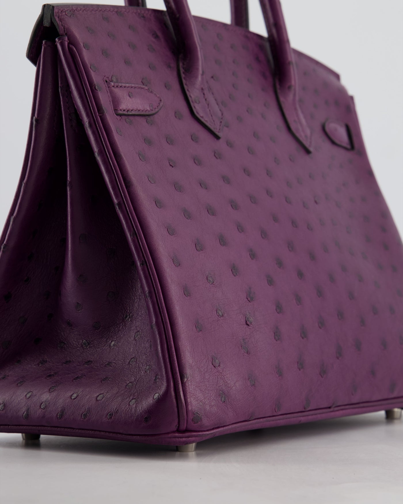 Hermes Birkin 30 Retourne Bag in Violine Ostrich Leather with Palladium Hardware - Product Image 13