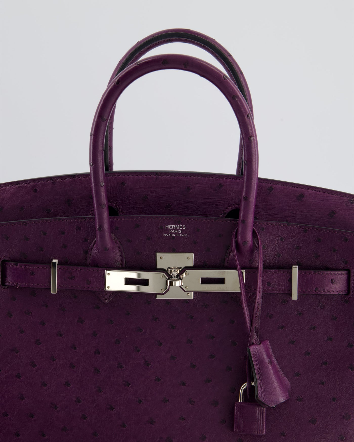 Hermes Birkin 30 Retourne Bag in Violine Ostrich Leather with Palladium Hardware - Product Image 15