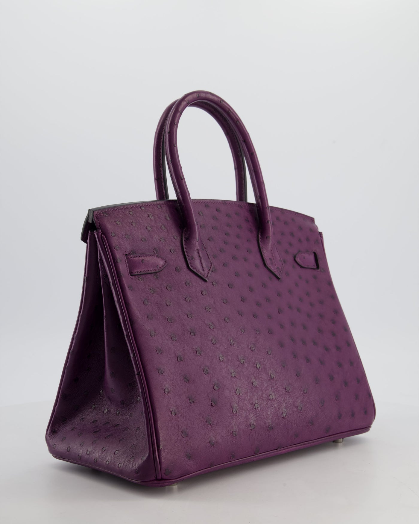 Hermes Birkin 30 Retourne Bag in Violine Ostrich Leather with Palladium Hardware - Product Image 7