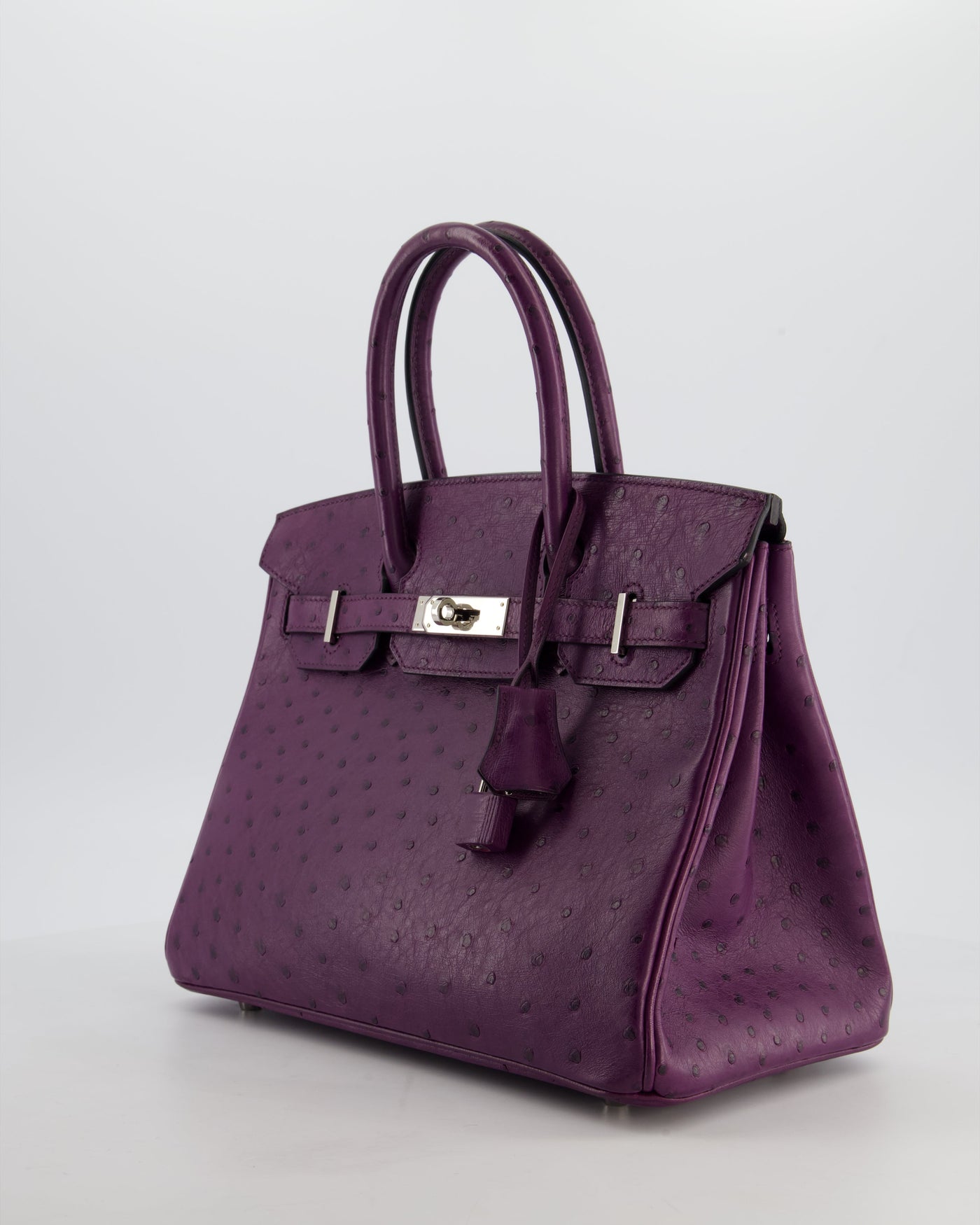 Hermes Birkin 30 Retourne Bag in Violine Ostrich Leather with Palladium Hardware - Product Image 9