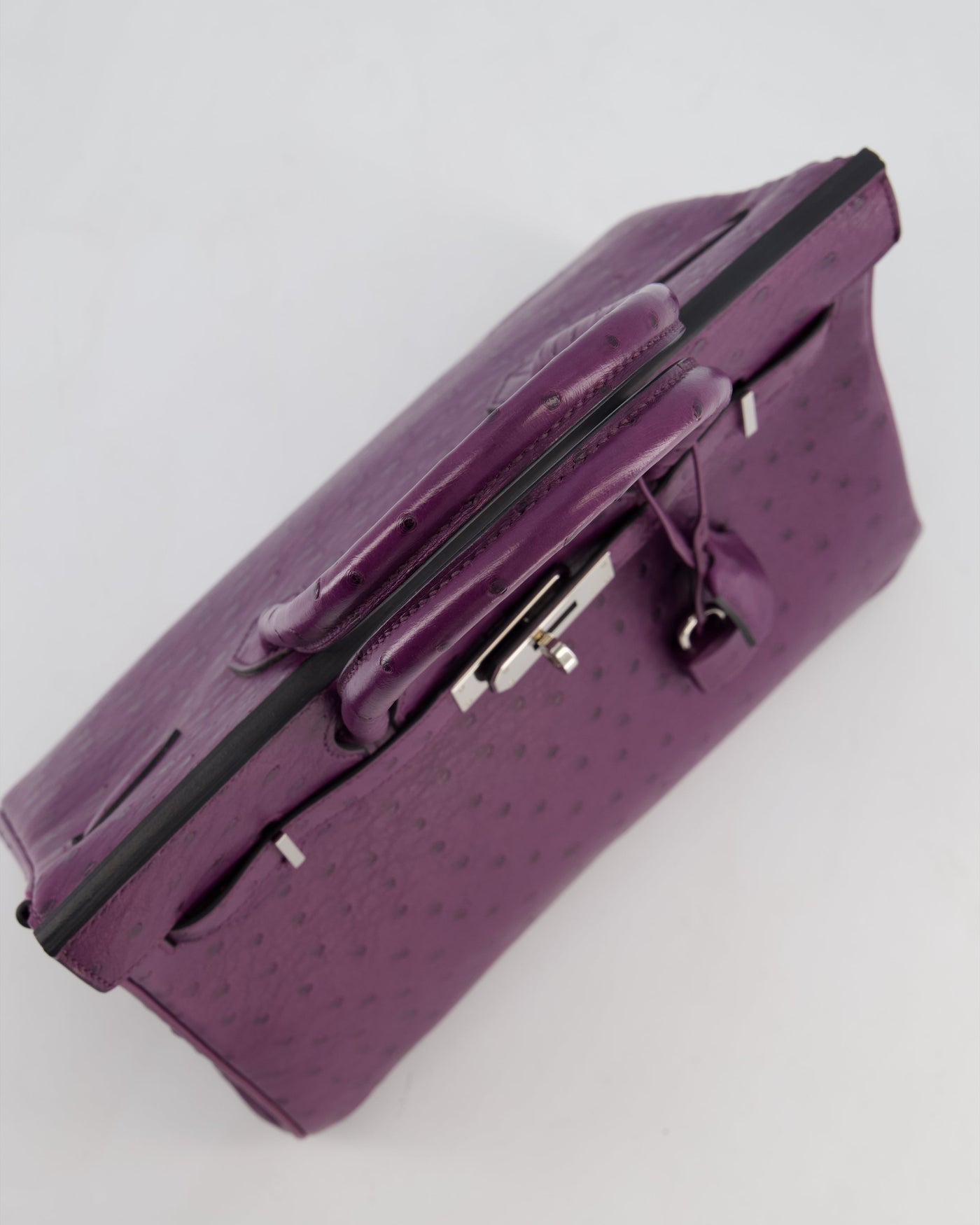 Hermes Birkin 30 Retourne Bag in Violine Ostrich Leather with Palladium Hardware - Product Image 16