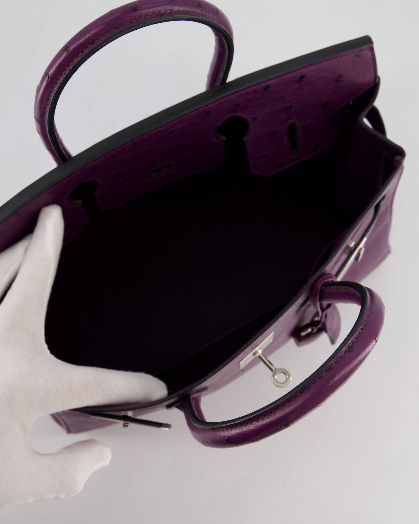 Hermes Birkin 30 Retourne Bag in Violine Ostrich Leather with Palladium Hardware - Product Image 20