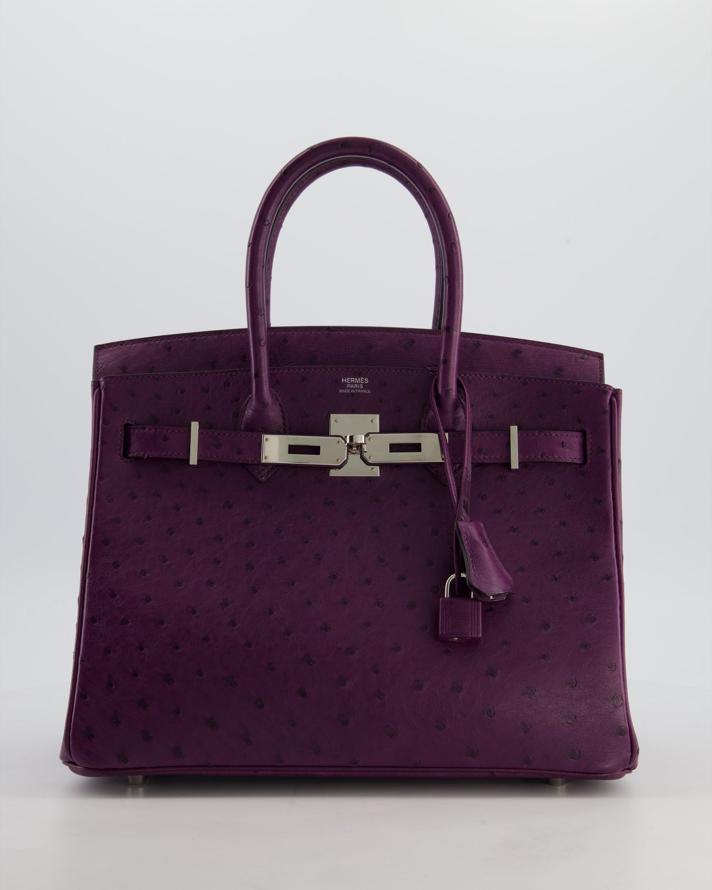 Hermes Birkin 30 Retourne Bag in Violine Ostrich Leather with Palladium Hardware - Product Image 2