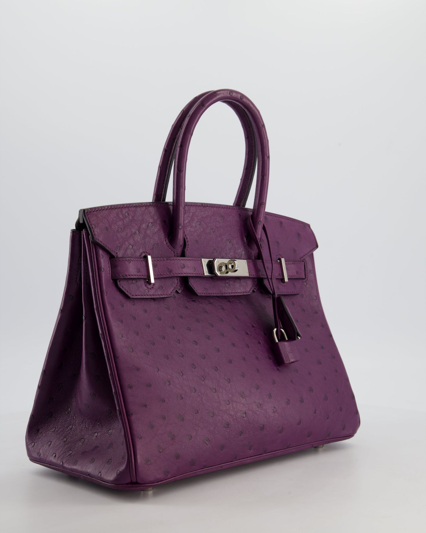 Hermes Birkin 30 Retourne Bag in Violine Ostrich Leather with Palladium Hardware - Product Image 3