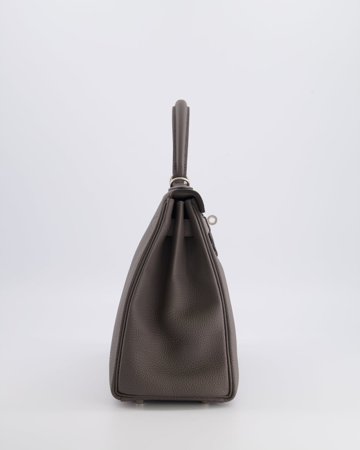 Hermes Kelly 28 Retourne HSS Bag in Gris Etain Togo Leather with Gris Perle Interior and Brushed Palladium Hardware - Product Image 6