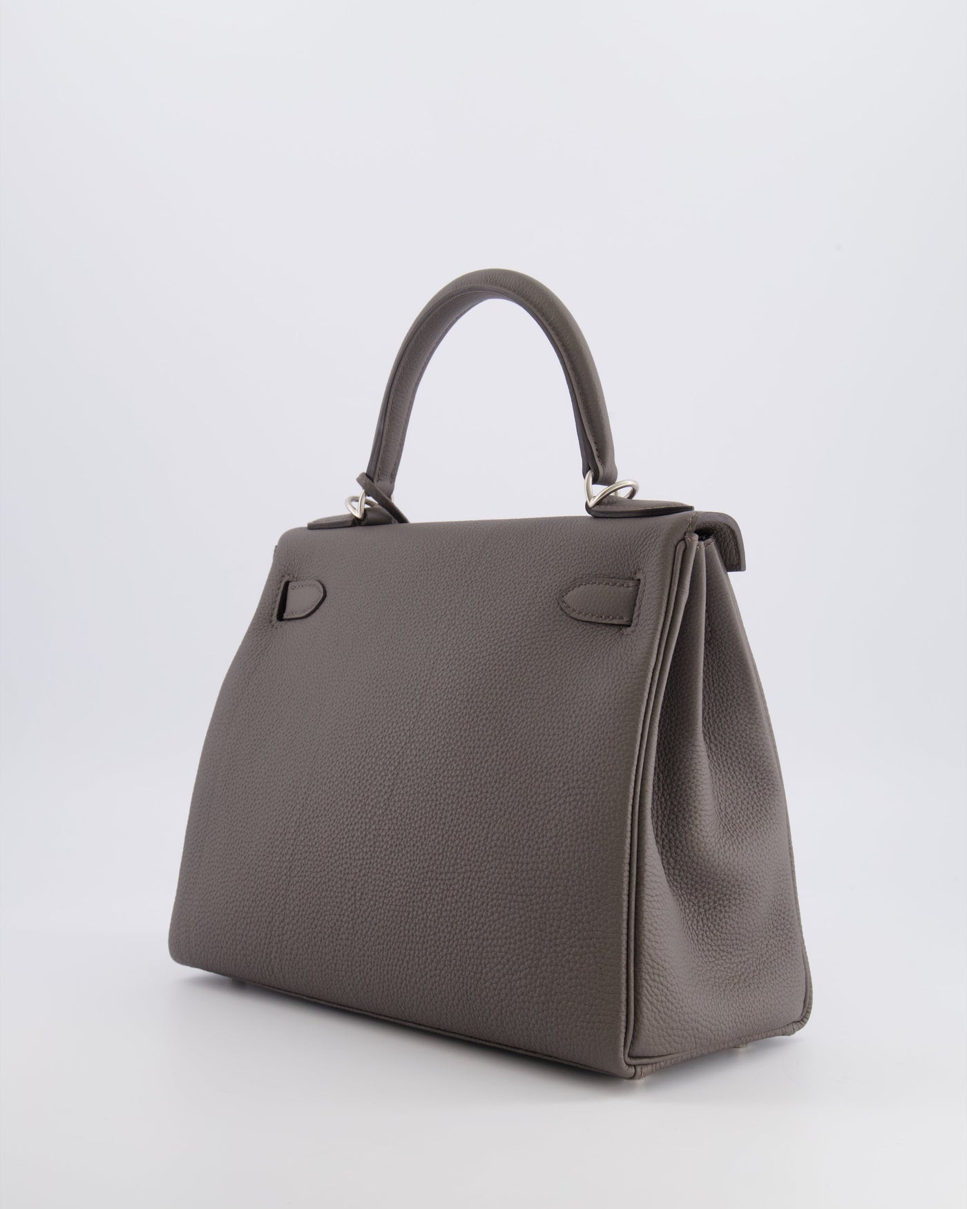 Hermes Kelly 28 Retourne HSS Bag in Gris Etain Togo Leather with Gris Perle Interior and Brushed Palladium Hardware - Product Image 8