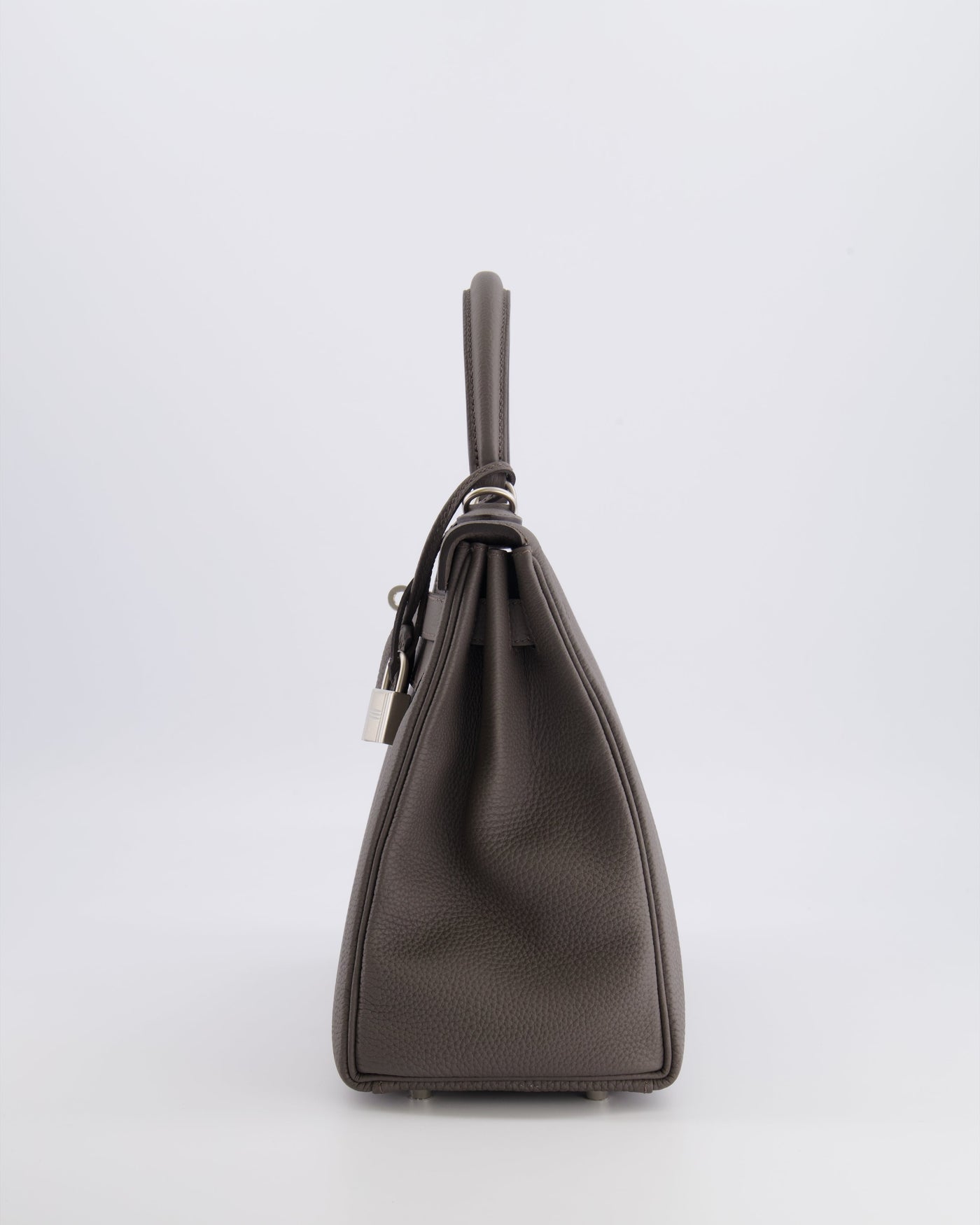 Hermes Kelly 28 Retourne HSS Bag in Gris Etain Togo Leather with Gris Perle Interior and Brushed Palladium Hardware - Product Image 7
