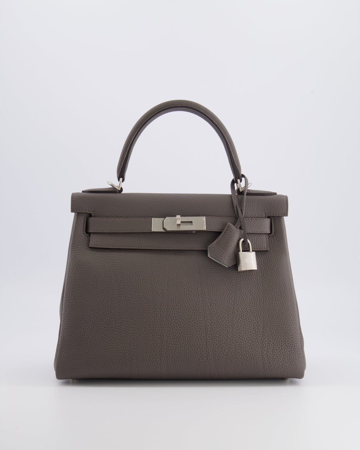 Hermes Kelly 28 Retourne HSS Bag in Gris Etain Togo Leather with Gris Perle Interior and Brushed Palladium Hardware - Product Image 2