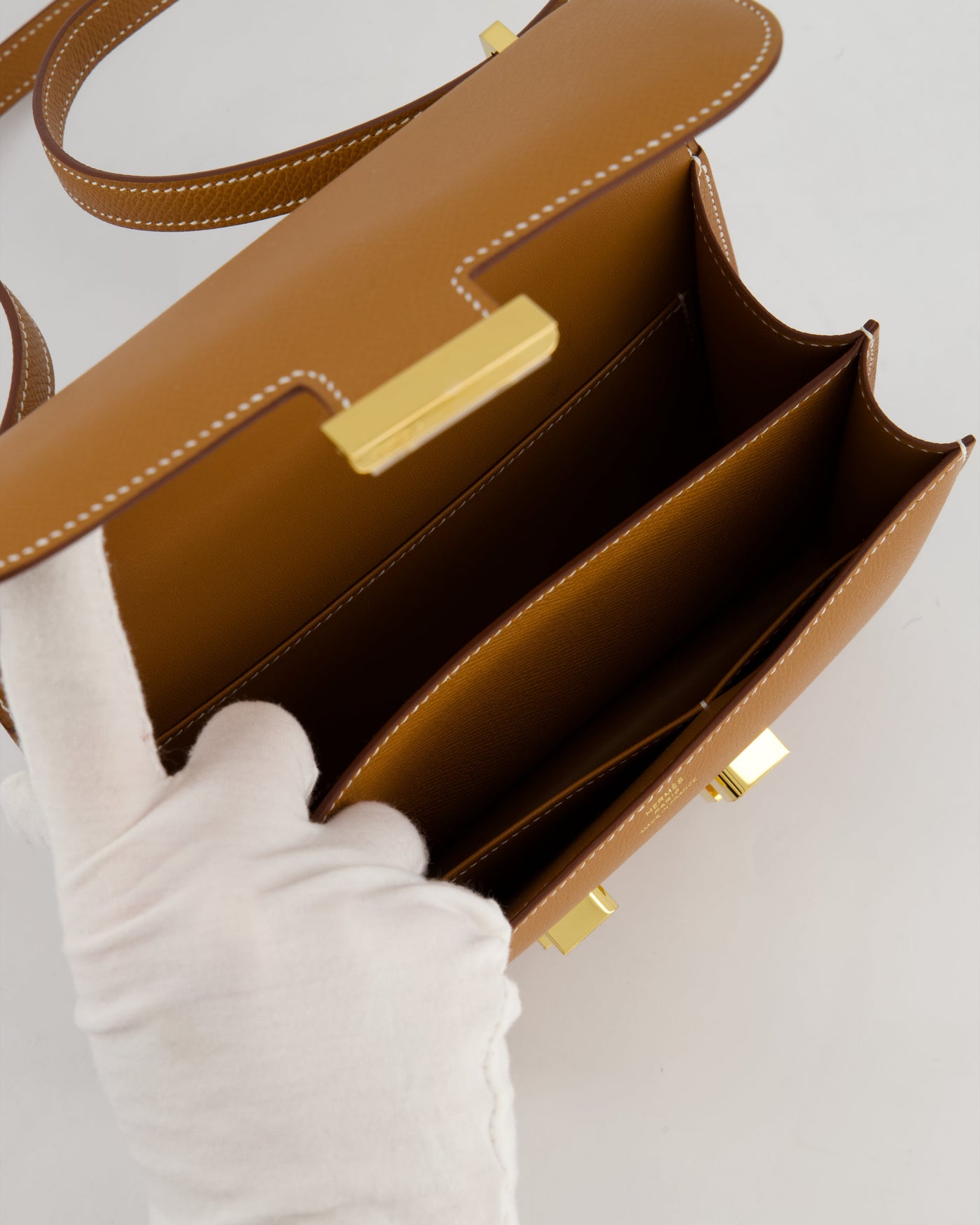 Hermes Mini Constance III Miroir 18 Bag in Gold Epsom Leather with Gold Hardware - Product Image 20