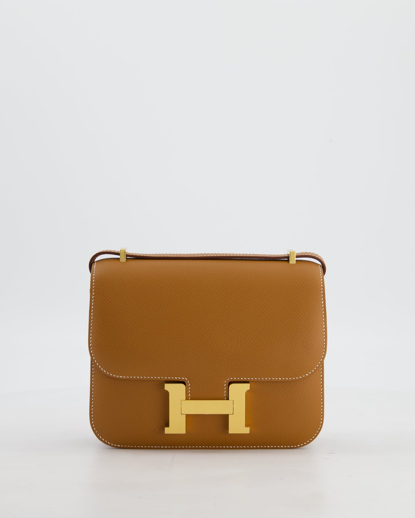 Hermes Mini Constance III Miroir 18 Bag in Gold Epsom Leather with Gold Hardware | Studio Nafay