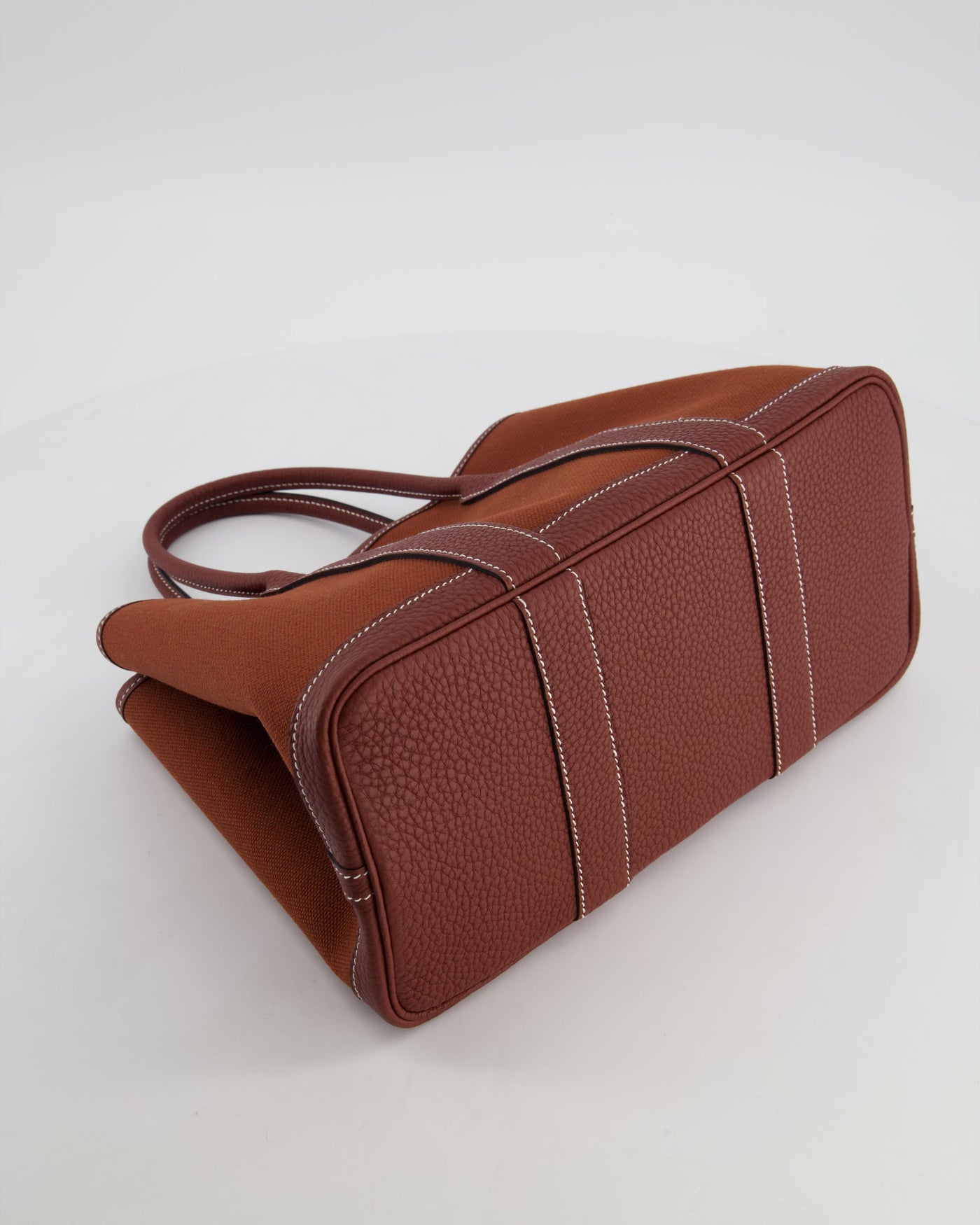 Hermes Garden Party 30 Bag in Rouge H Canvas and Negonda Leather with Palladium Hardware - Product Image 18