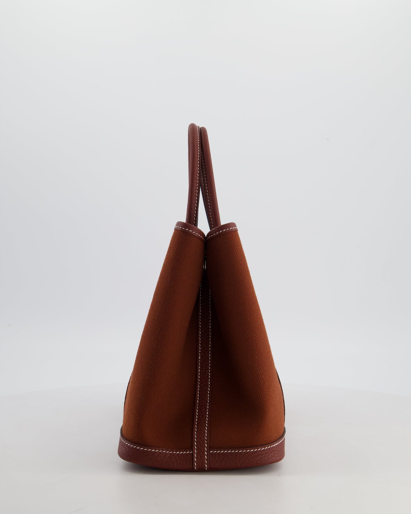Hermes Garden Party 30 Bag in Rouge H Canvas and Negonda Leather with Palladium Hardware - Product Image 4
