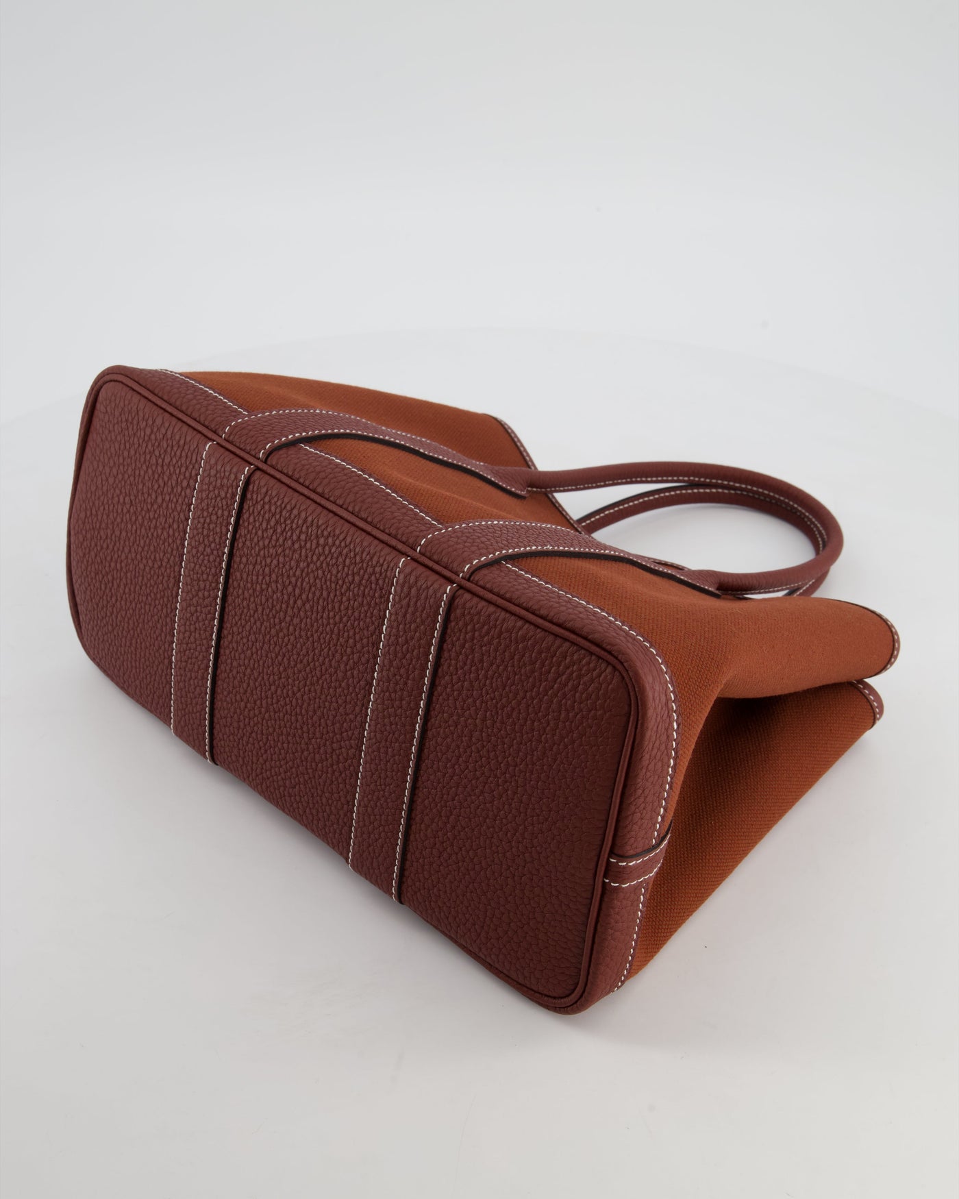 Hermes Garden Party 30 Bag in Rouge H Canvas and Negonda Leather with Palladium Hardware - Product Image 19