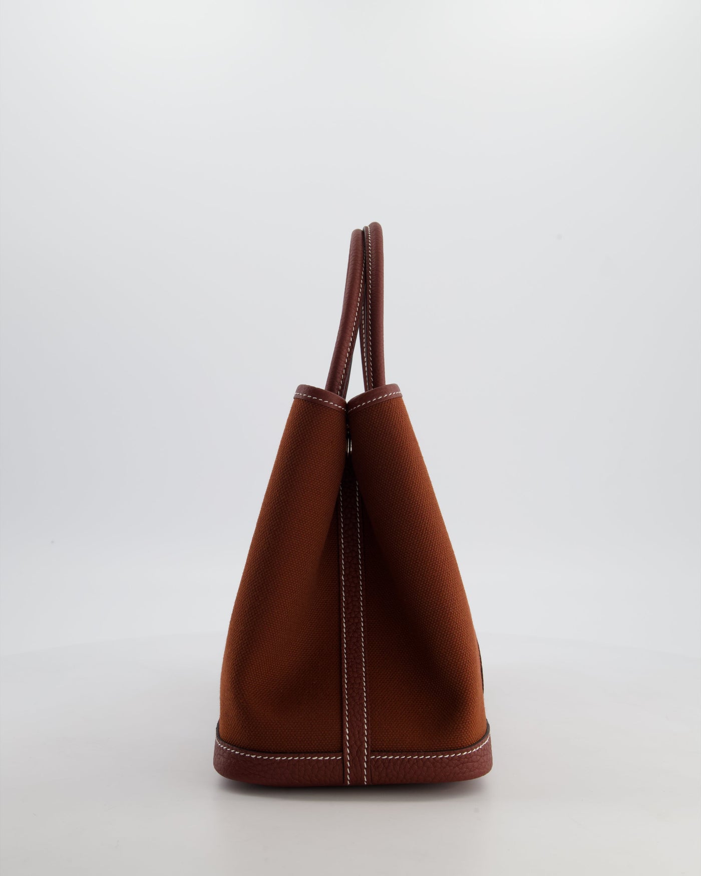 Hermes Garden Party 30 Bag in Rouge H Canvas and Negonda Leather with Palladium Hardware - Product Image 8