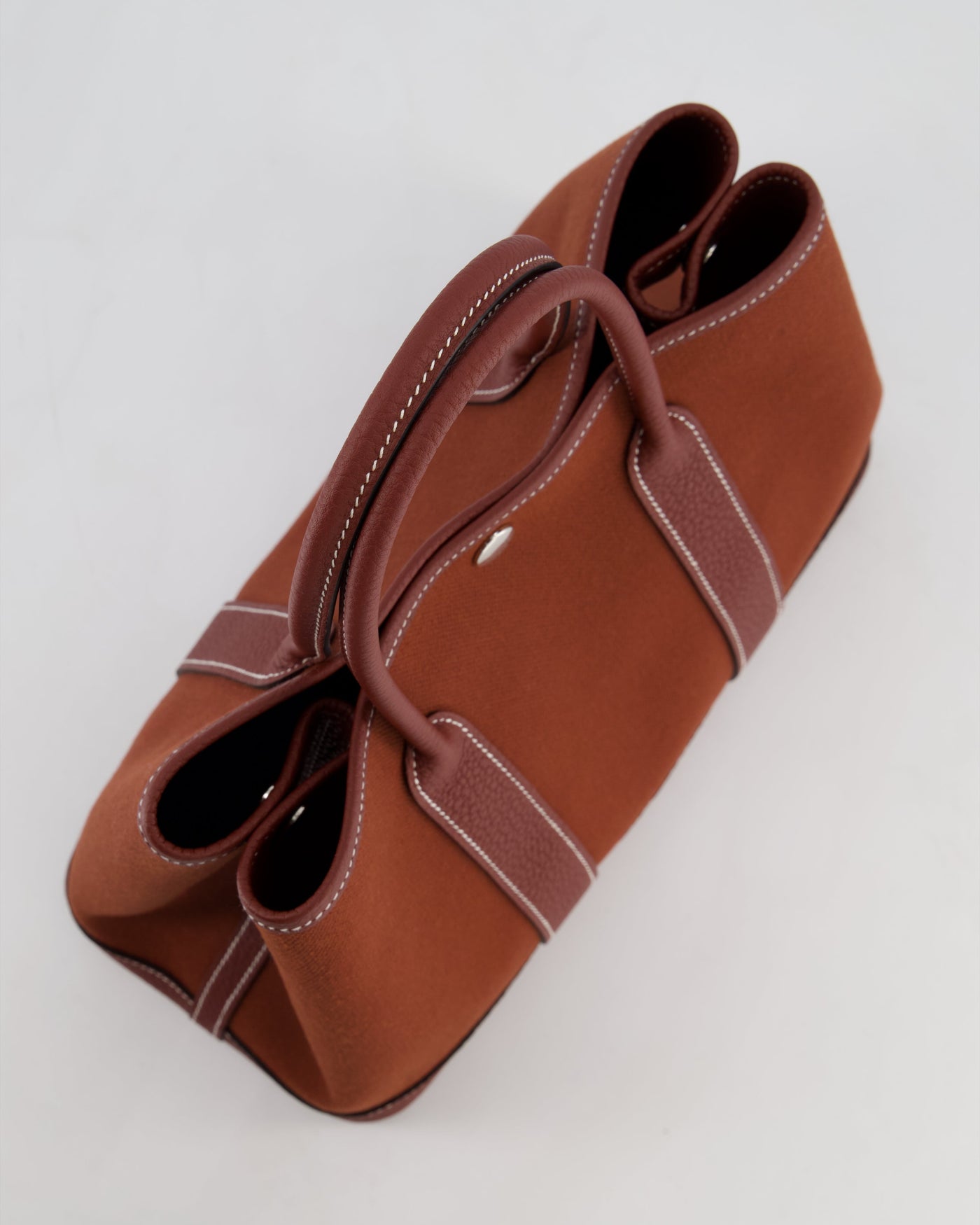 Hermes Garden Party 30 Bag in Rouge H Canvas and Negonda Leather with Palladium Hardware - Product Image 15