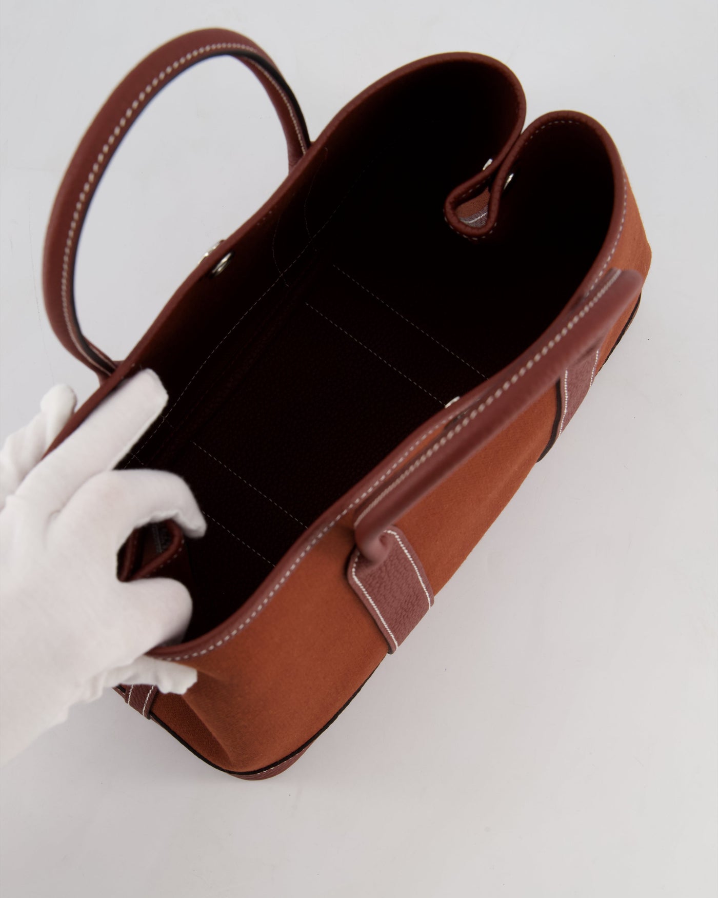Hermes Garden Party 30 Bag in Rouge H Canvas and Negonda Leather with Palladium Hardware - Product Image 16