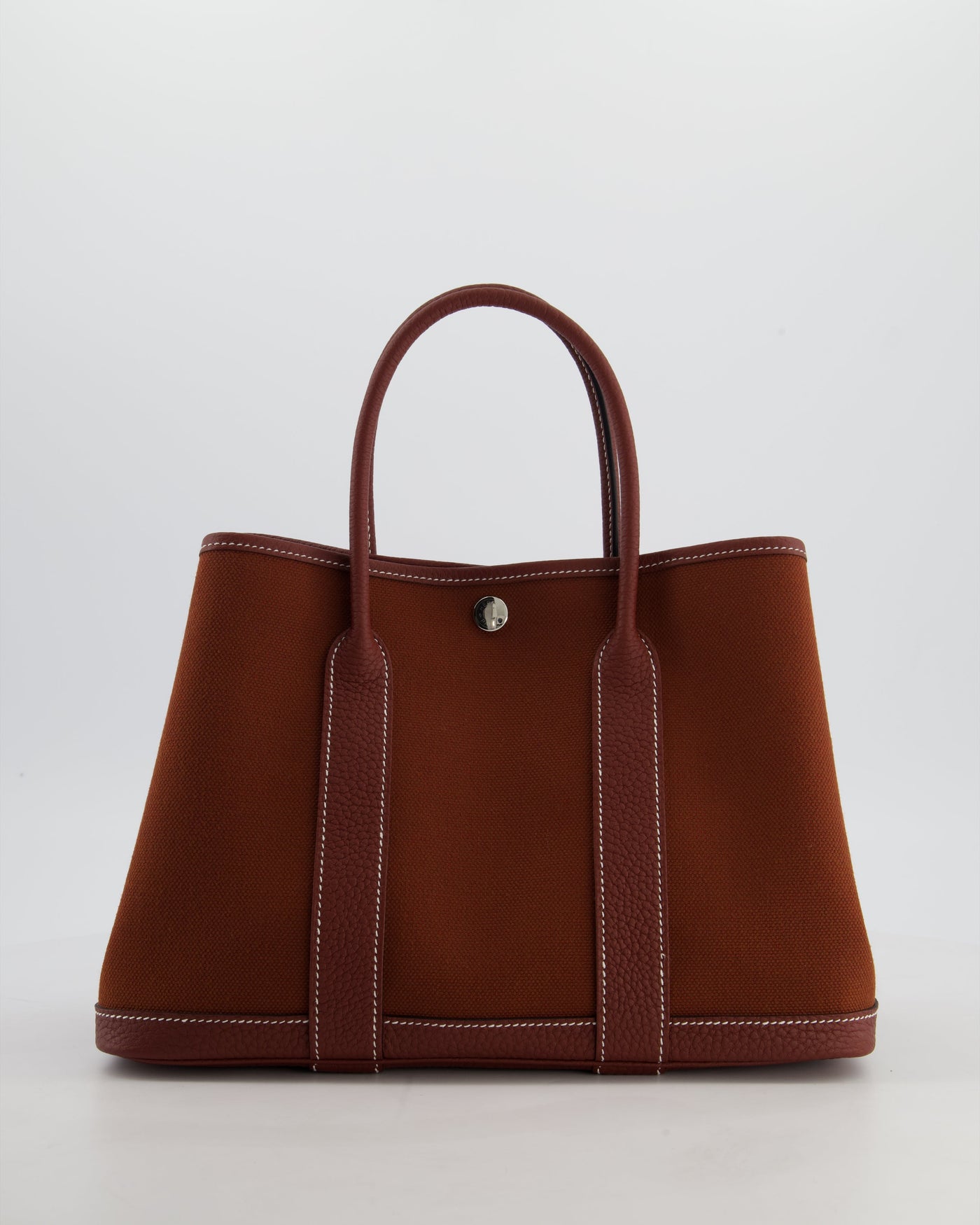 Hermes Garden Party 30 Bag in Rouge H Canvas and Negonda Leather with Palladium Hardware - Product Image 2