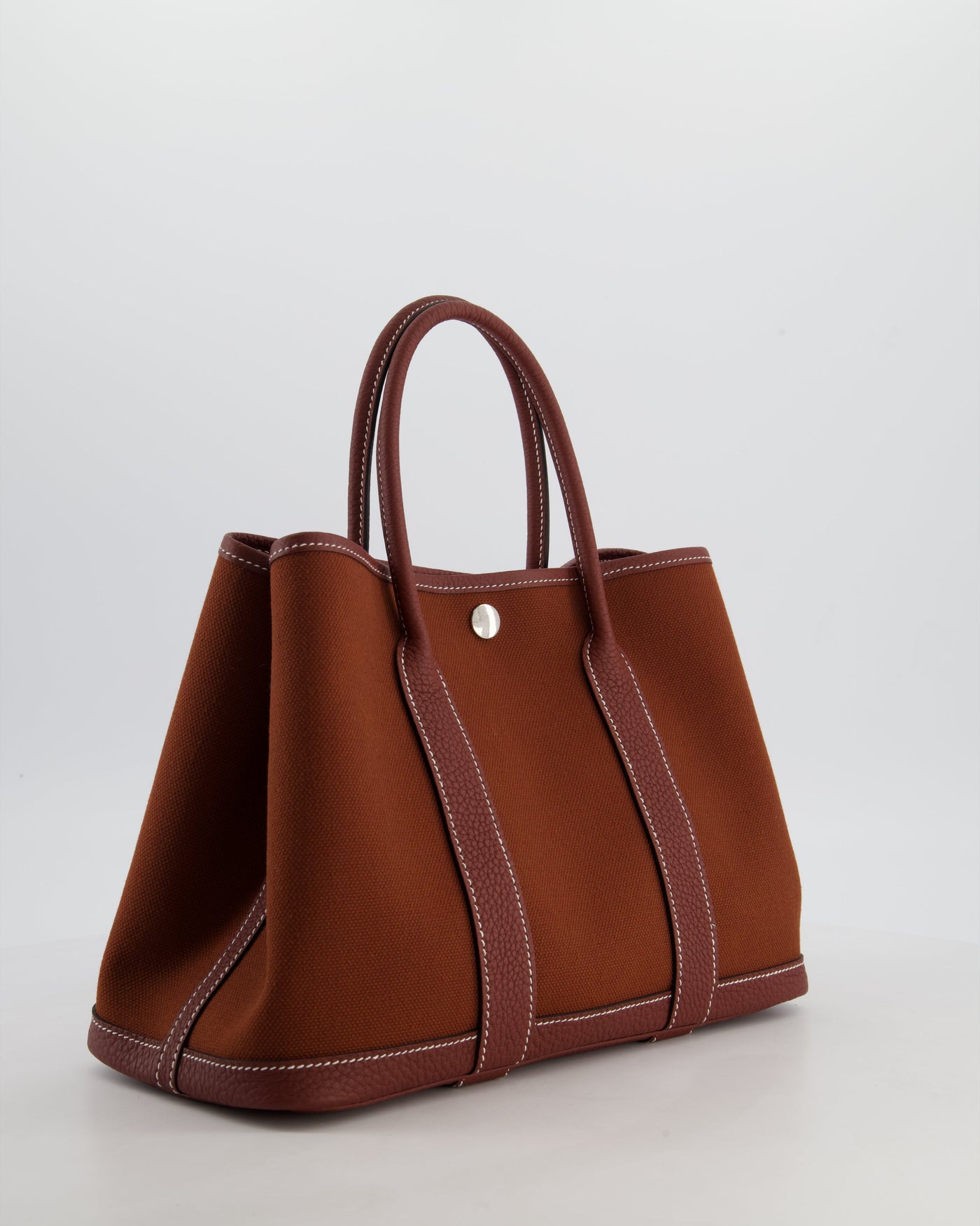 Hermes Garden Party 30 Bag in Rouge H Canvas and Negonda Leather with Palladium Hardware - Product Image 3