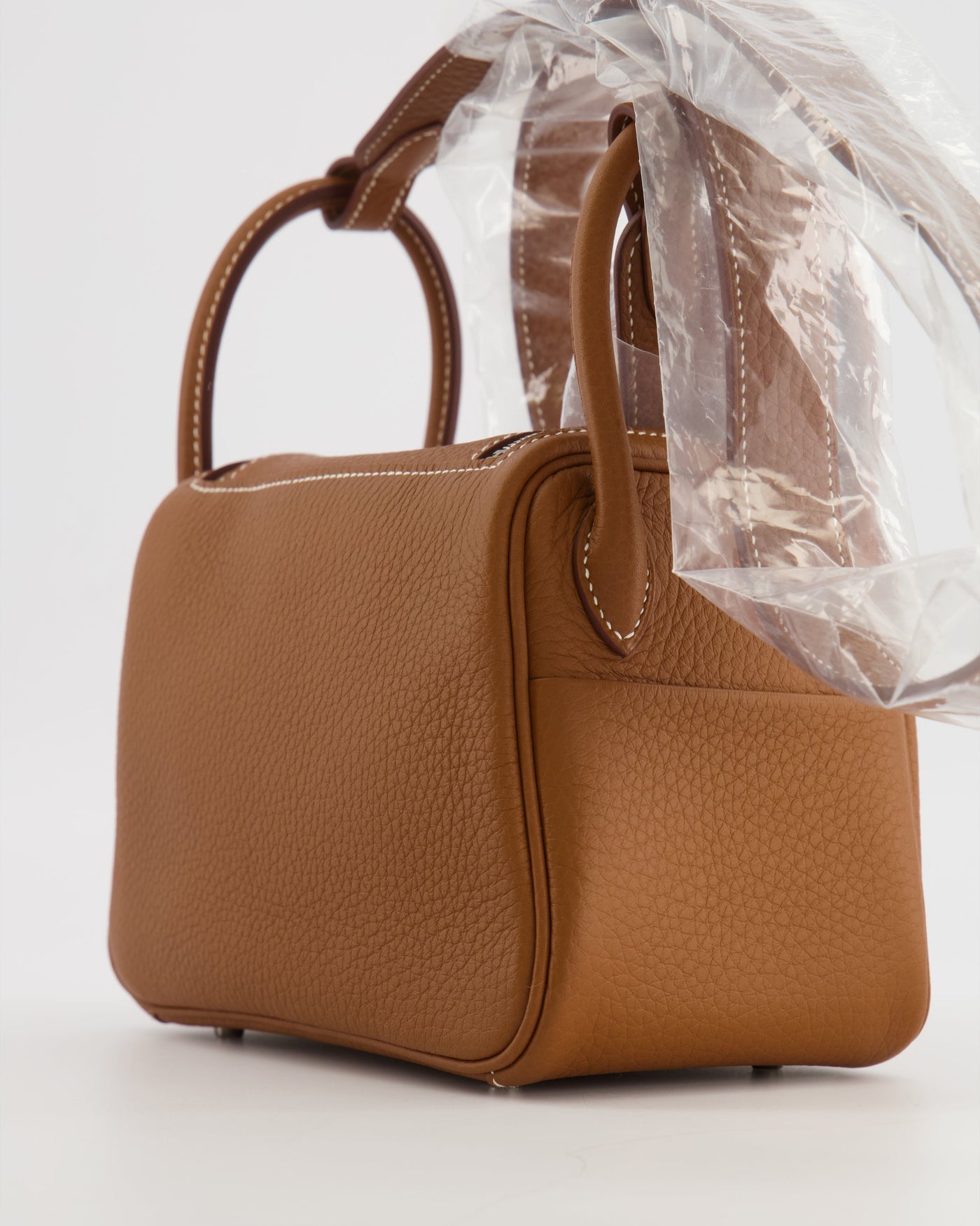 Hermes Mini Lindy Bag in Gold Taurillon Clemence Leather with Palladium Hardware - Product Image 14